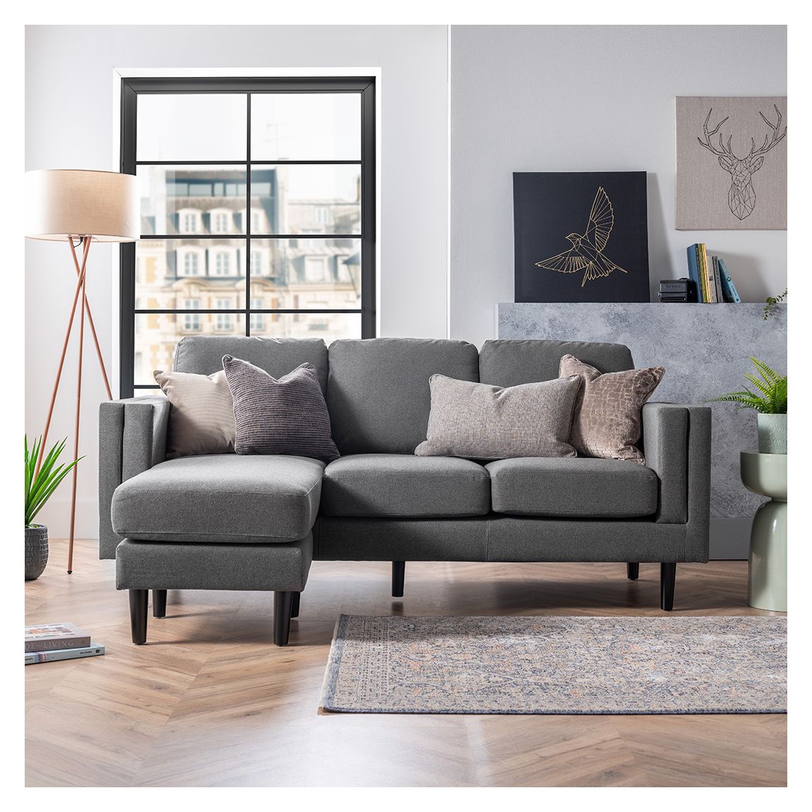 SAVE £1224 - The Belgravia Reversible Chaise Sofa, Shetland Charcoal main product photo