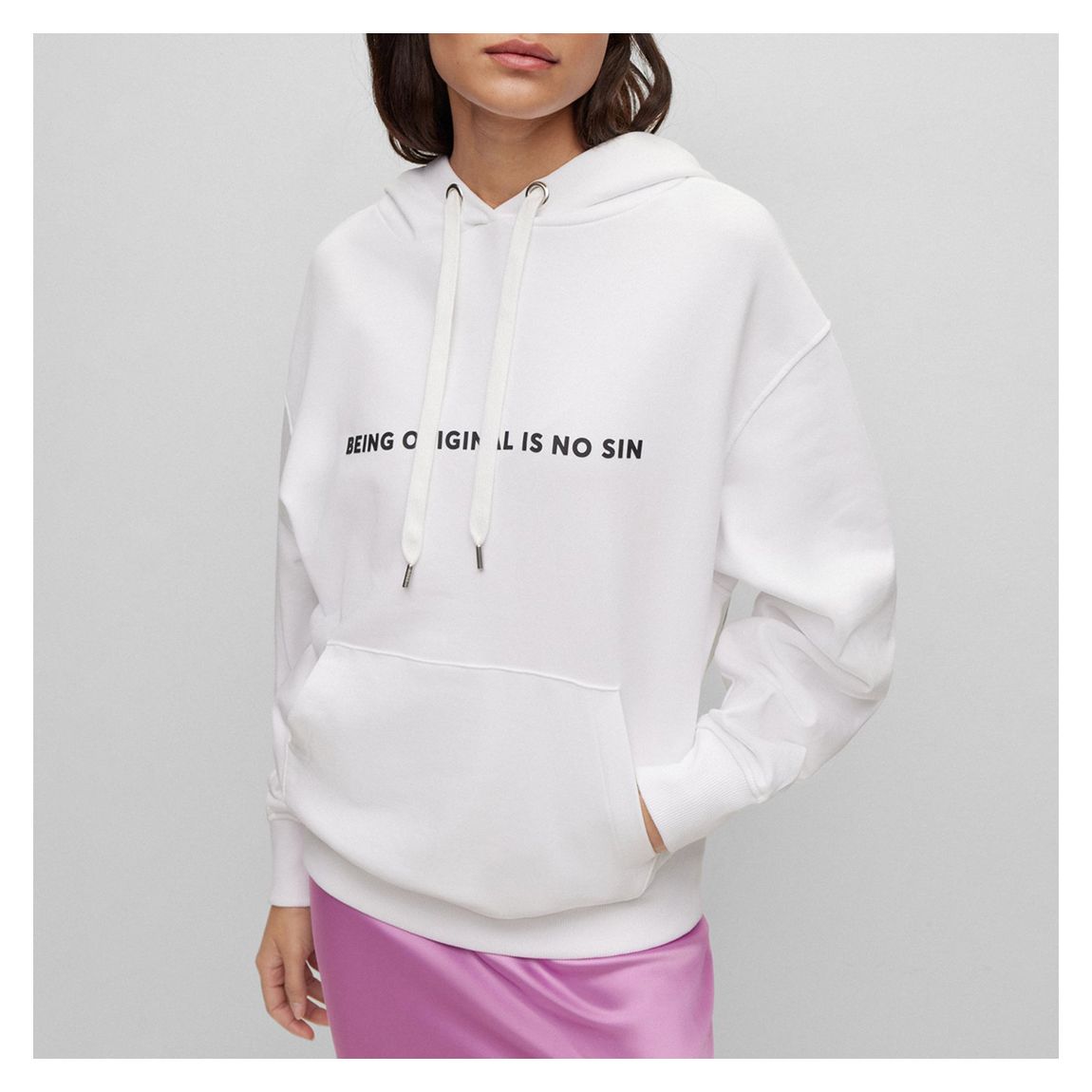 White Econy Frida Cotton Hoodie main product photo