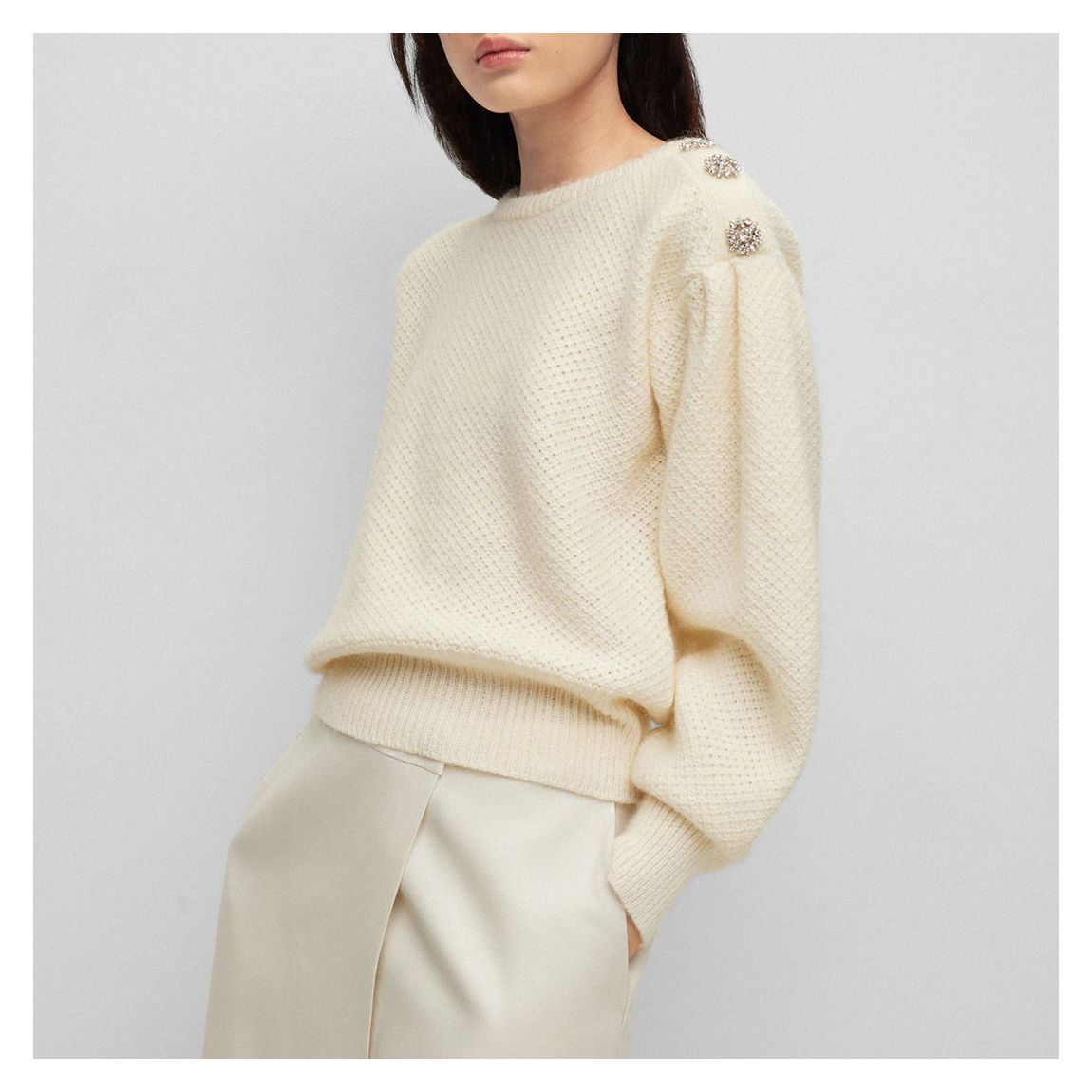 Cream Fernas Wool Blend Jumper main product photo