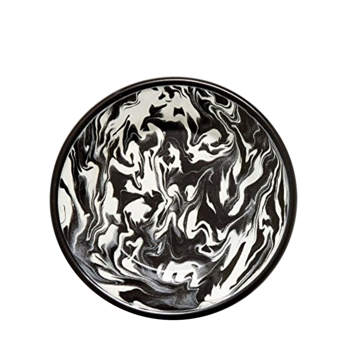 Set of 8 Enamel Marble Black Small Flat Plate 21cm main product photo