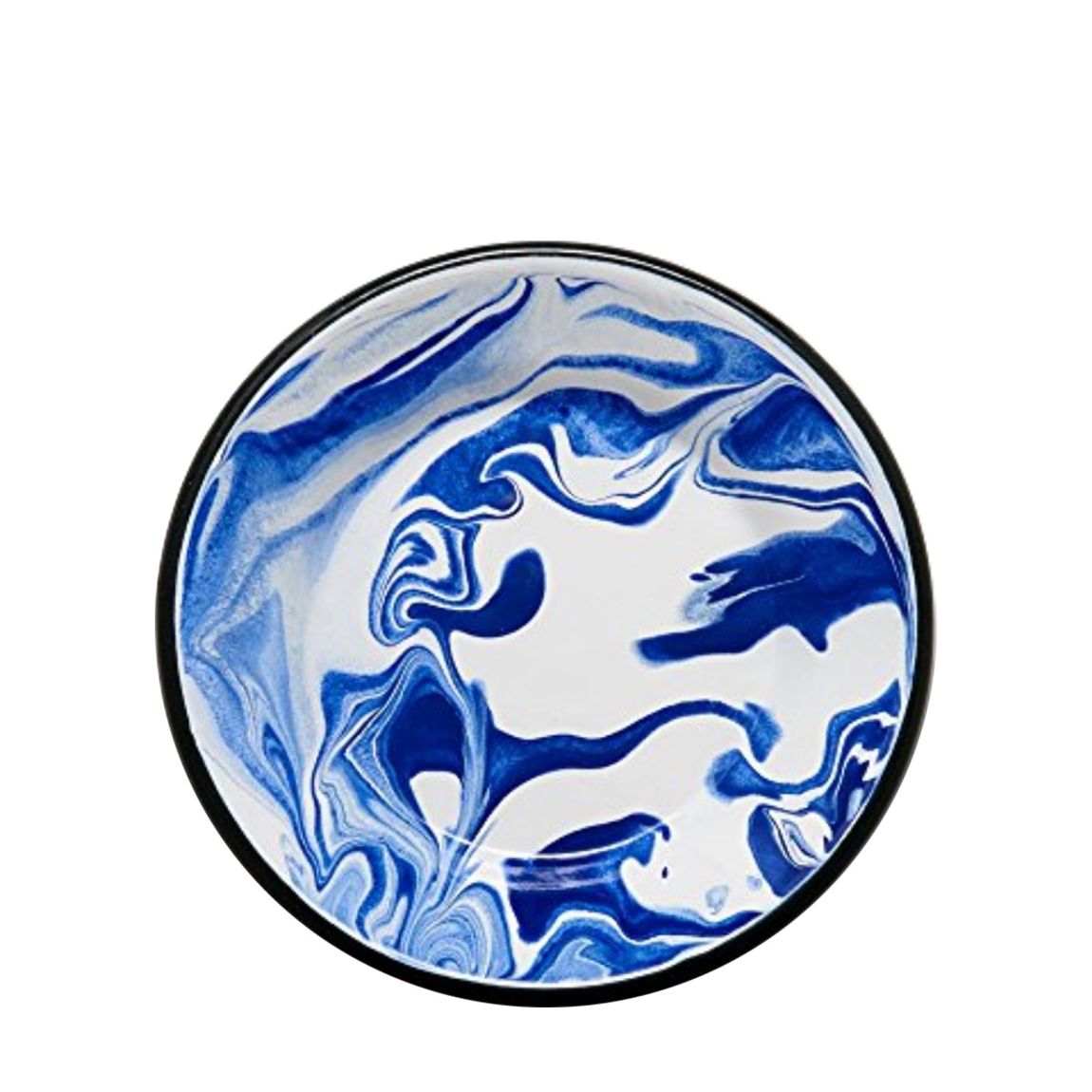 Set of 8 Enamel Marble Blue Small Flat Plate 21cm main product photo