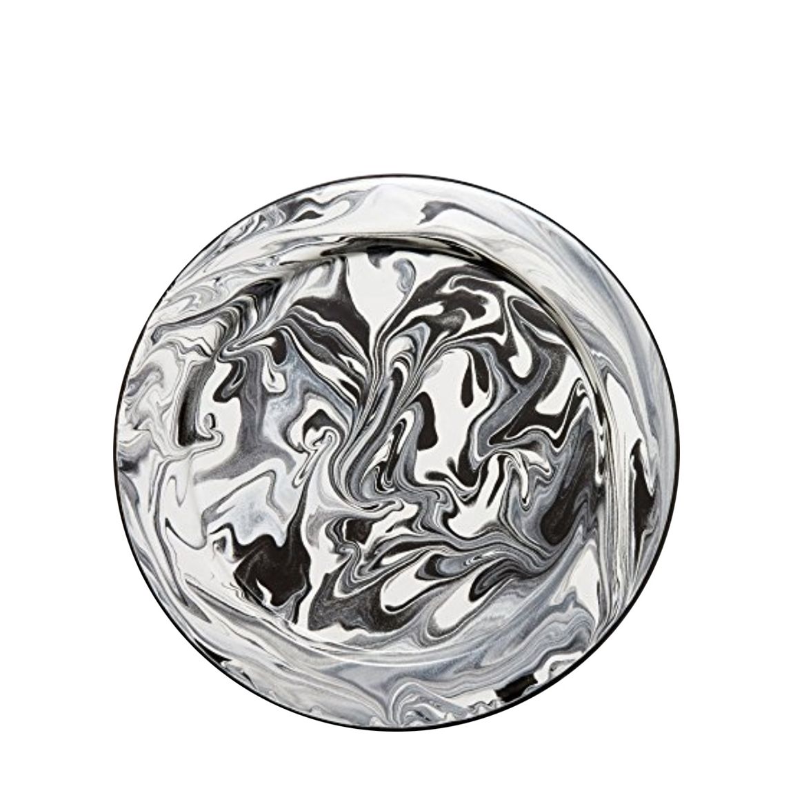 Set of 6 Enamel Marble Black Charger 32cm main product photo