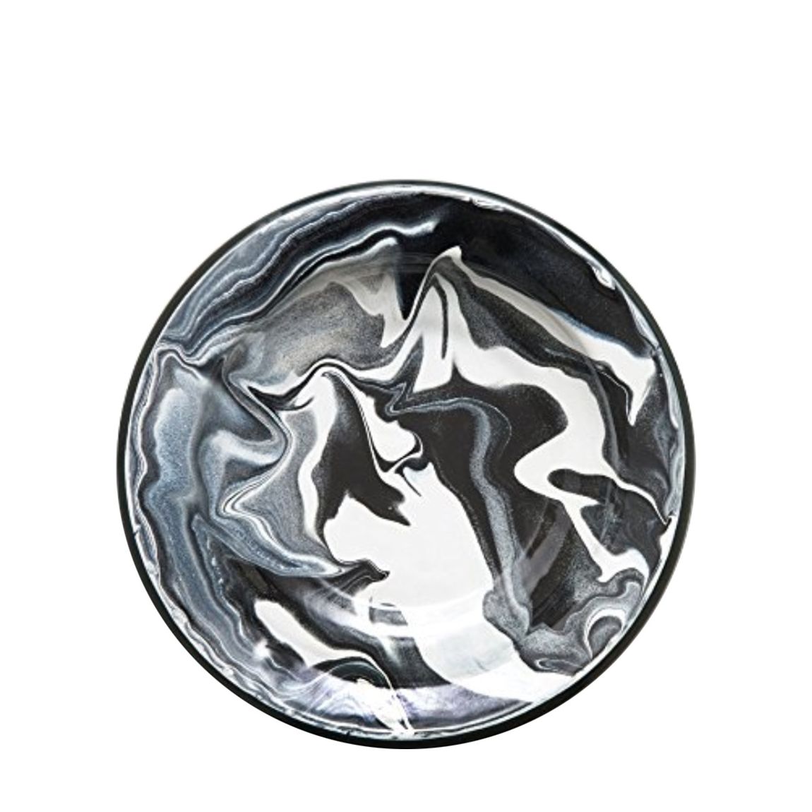 Set of 6 Enamel Marble Black Deep Plate 23cm main product photo