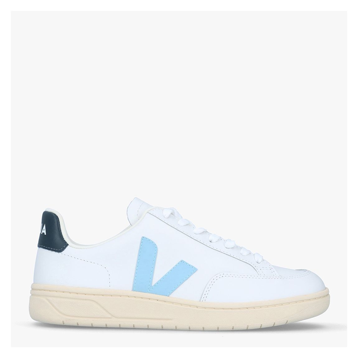 White/Blue Leather Veja V-12 Trainer main product photo