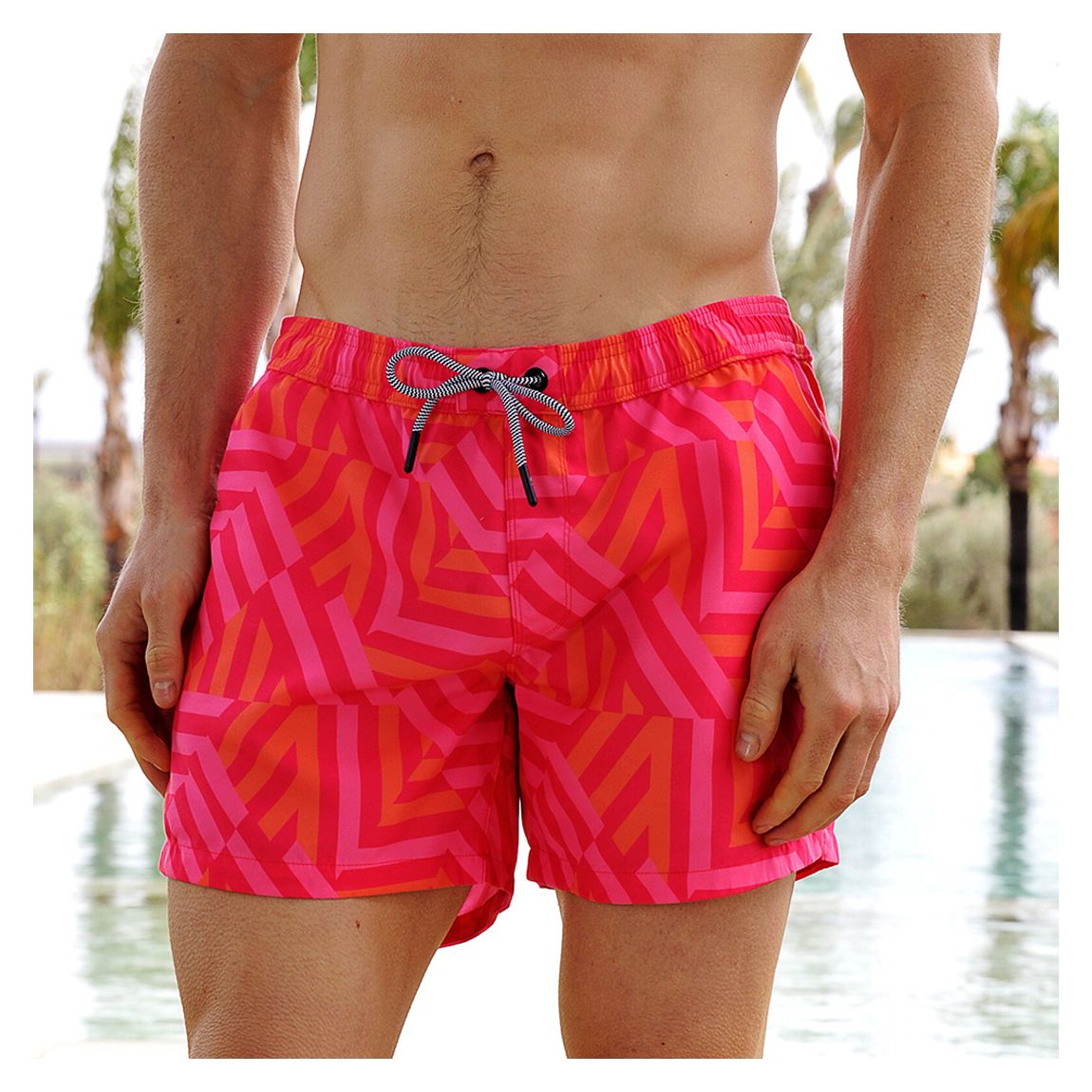 Red Seychelles Regular Length Swim Trunk main product photo