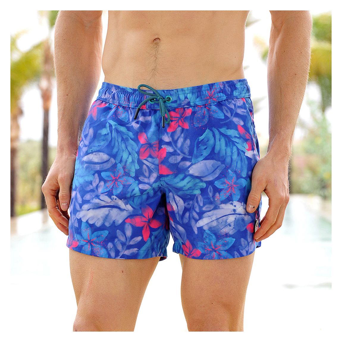 Blue Madagascar Regular Length Swim Trunk main product photo