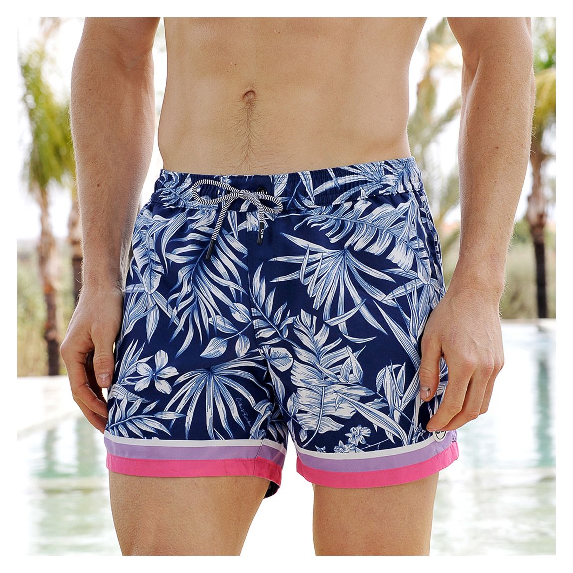 Navy Durban Regular Length Swim Trunk main product photo