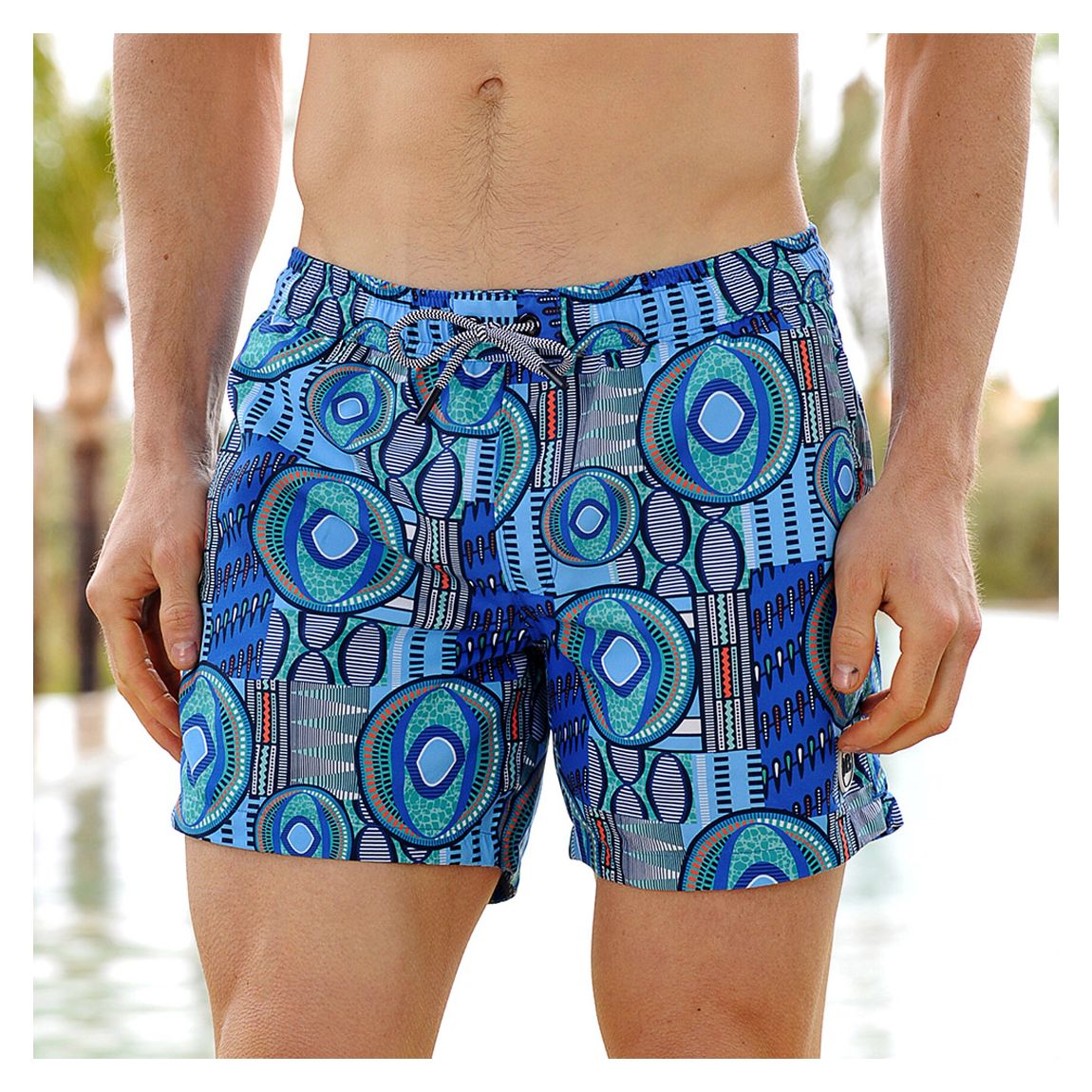 Blue Malawi Regular Length Swim Trunk main product photo