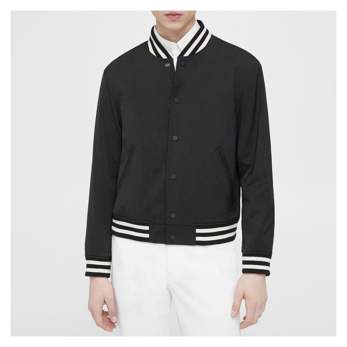 Black Varsity Bomber Jacket main product photo