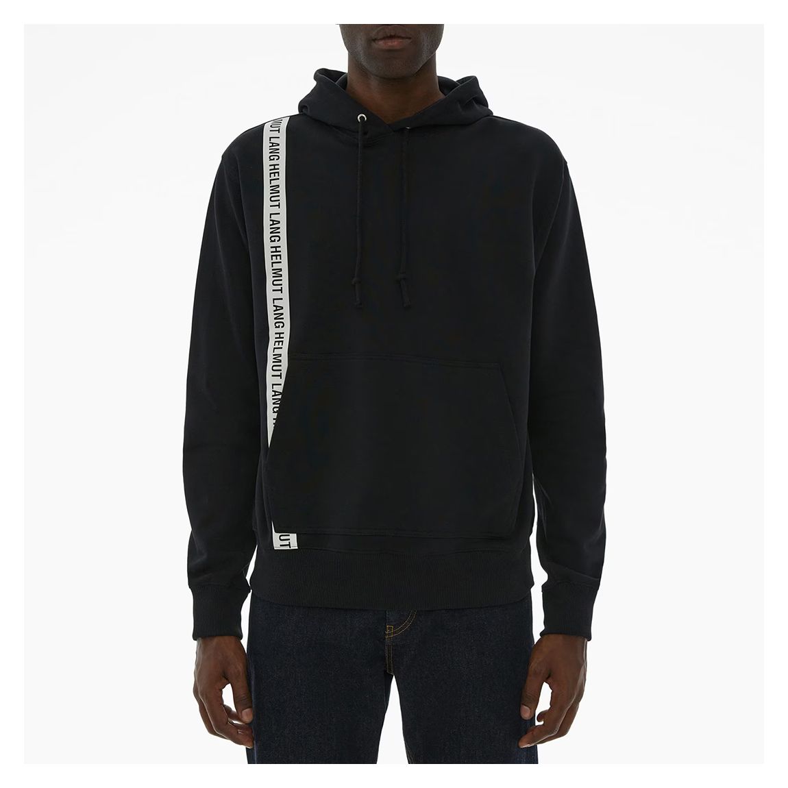 Black Stripe Cotton Hoodie main product photo