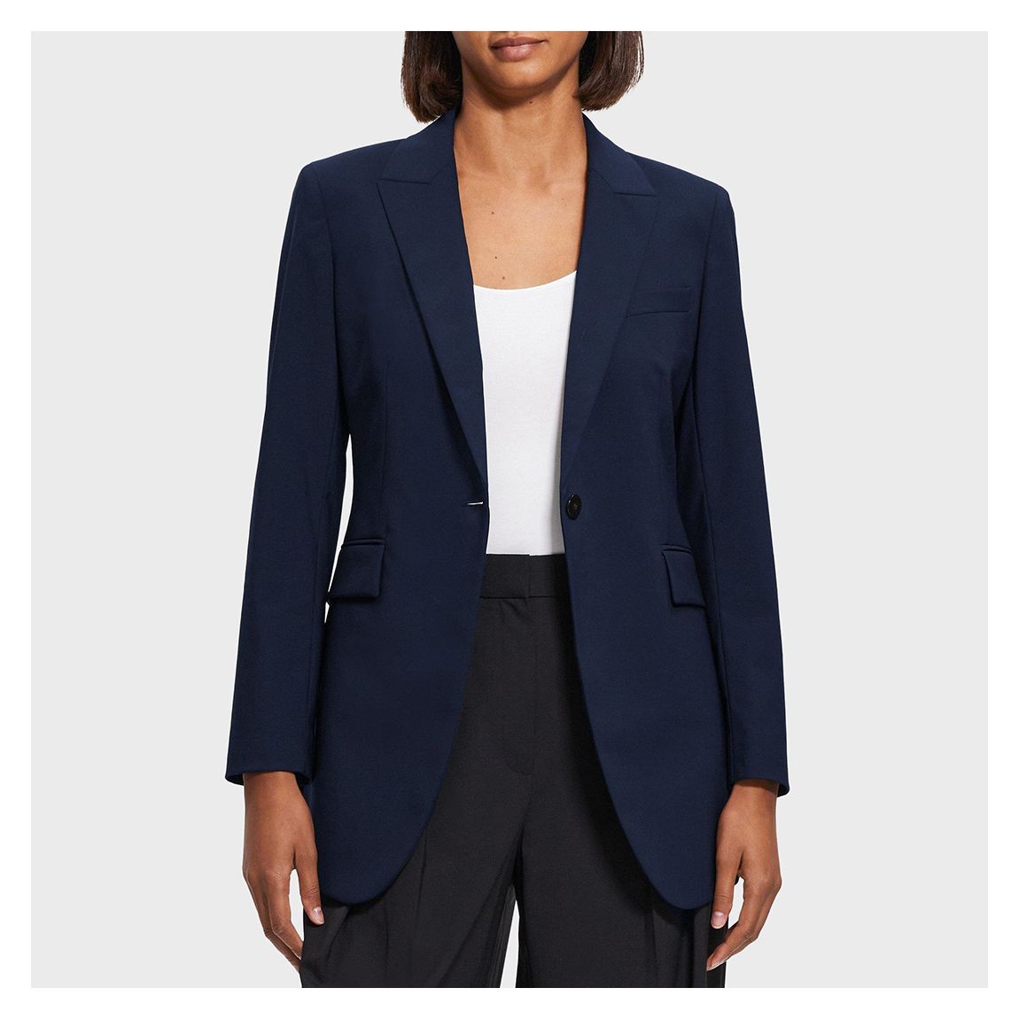 Navy Etiennette Wool Blend Blazer main product photo