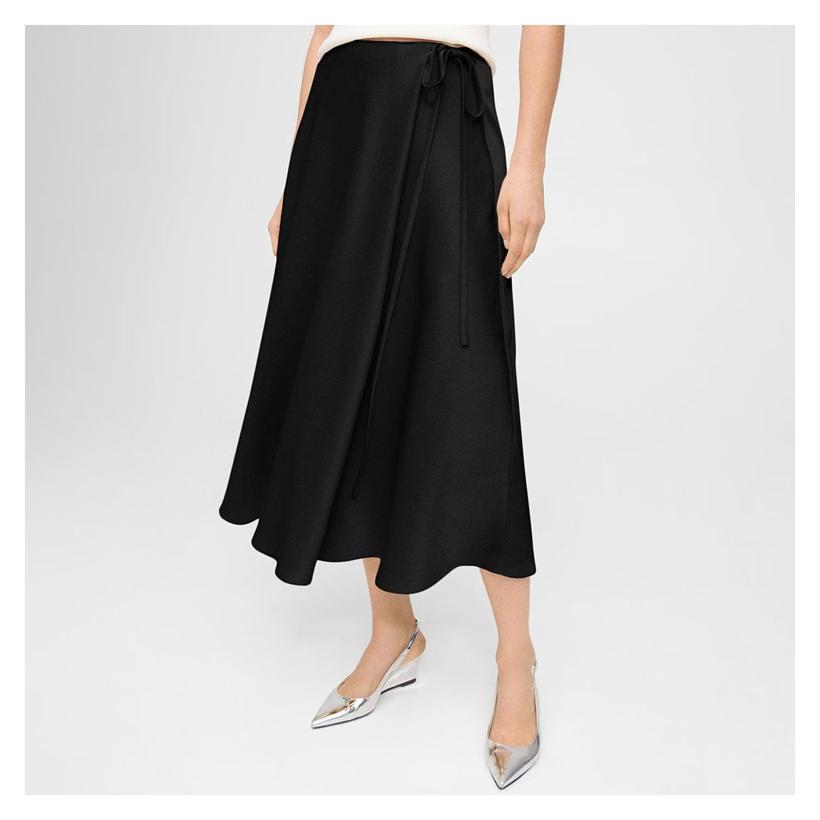Black Overlap Midi Sk Skirts main product photo