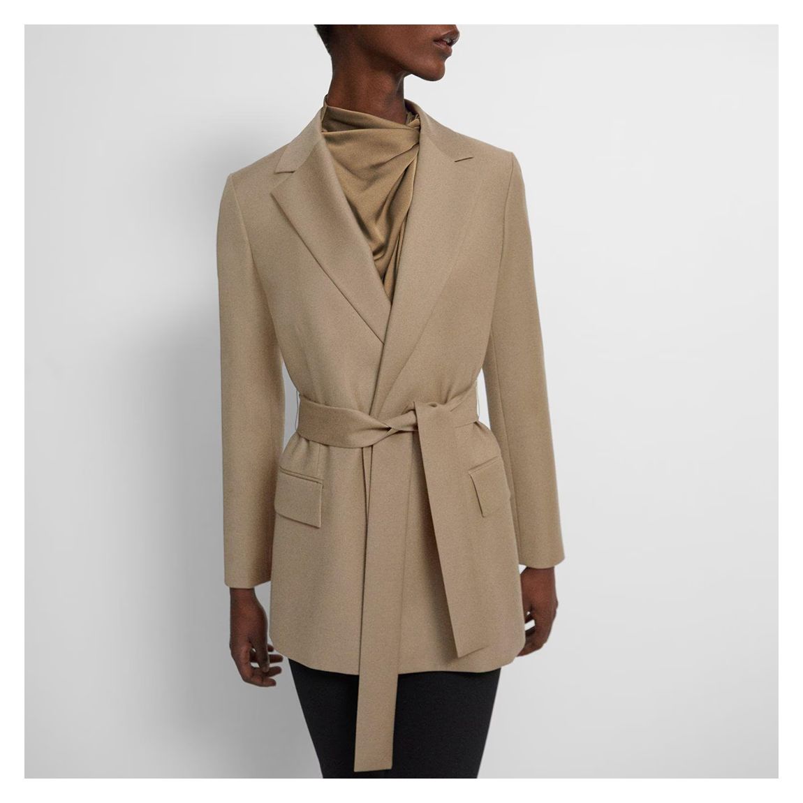 Beige Belted Wool Blazer main product photo