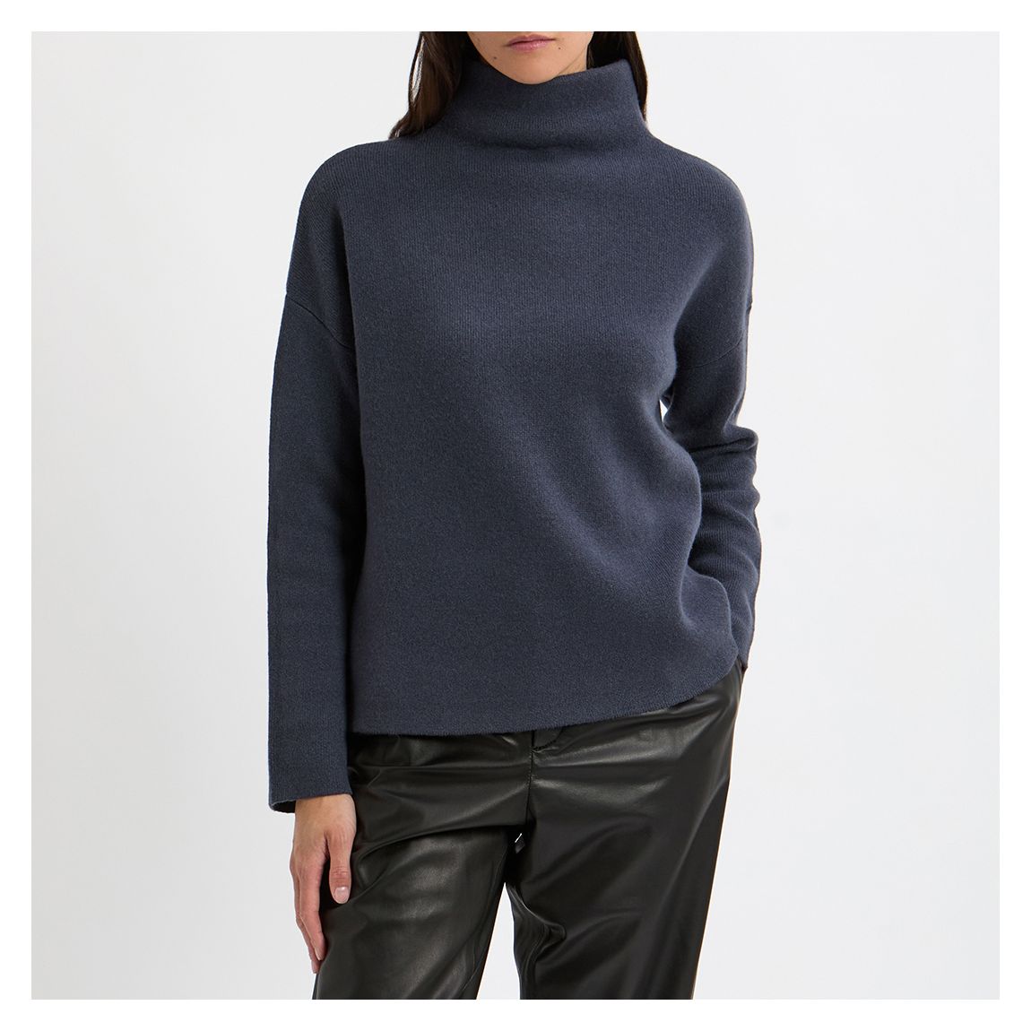 Slate Cashmere Blend Funnel Neck Jumper main product photo