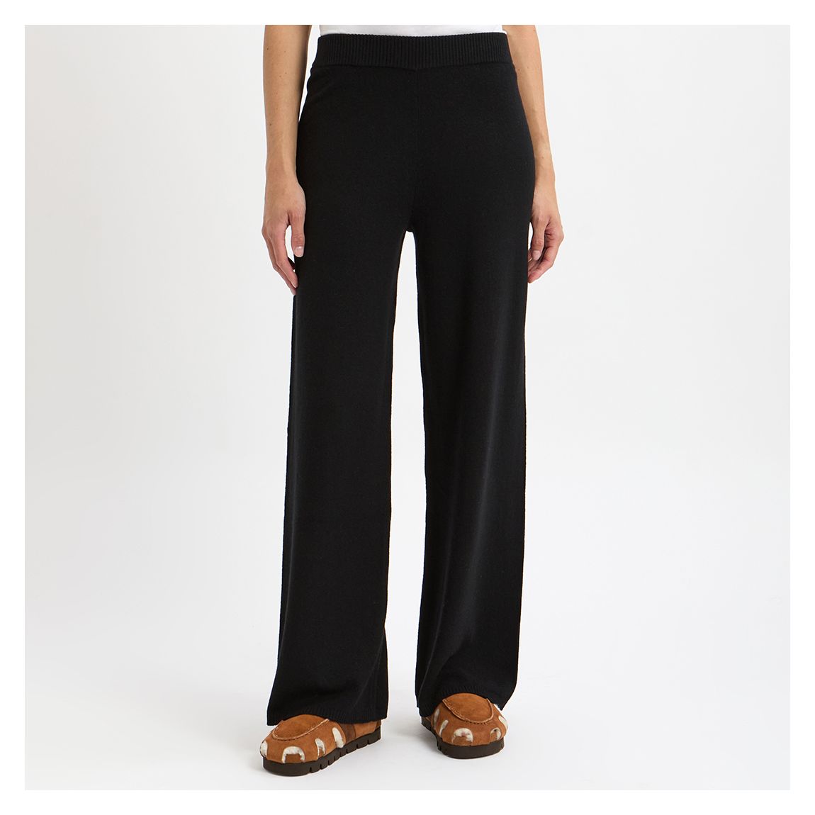 Black Cashmere Blend Straight Leg Jogger main product photo