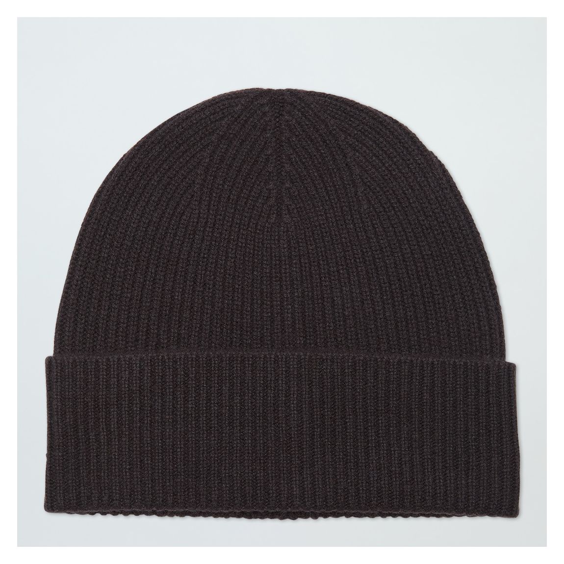 Brown Cashmere Ribbed Beanie main product photo