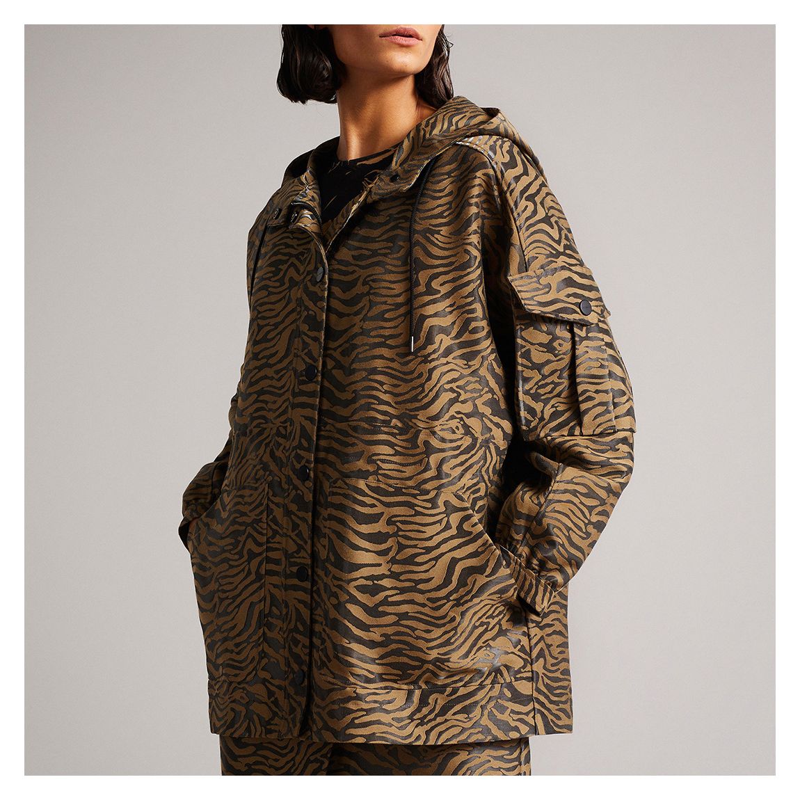 Brown Neina Sport Animal Jacquard Jacket main product photo