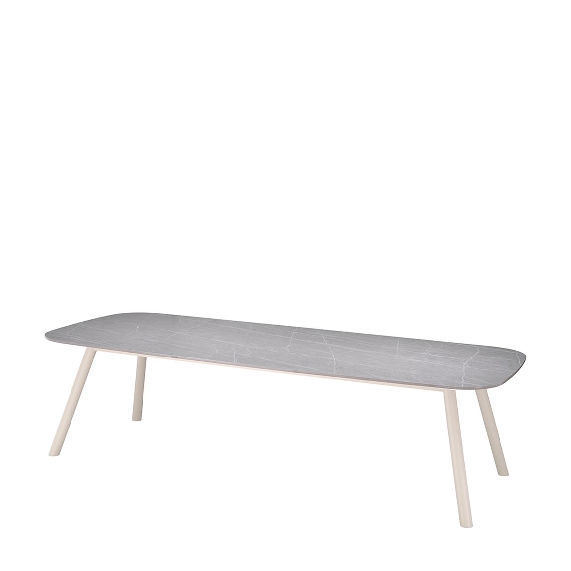Nassau Outdoor Dining Table Large, Light Grey Ceramic main product photo