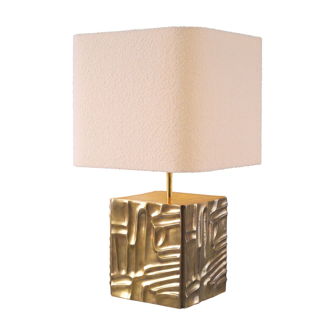 Oregon Table Lamp Incl Boucle Shade, Vintage Brass main product photo