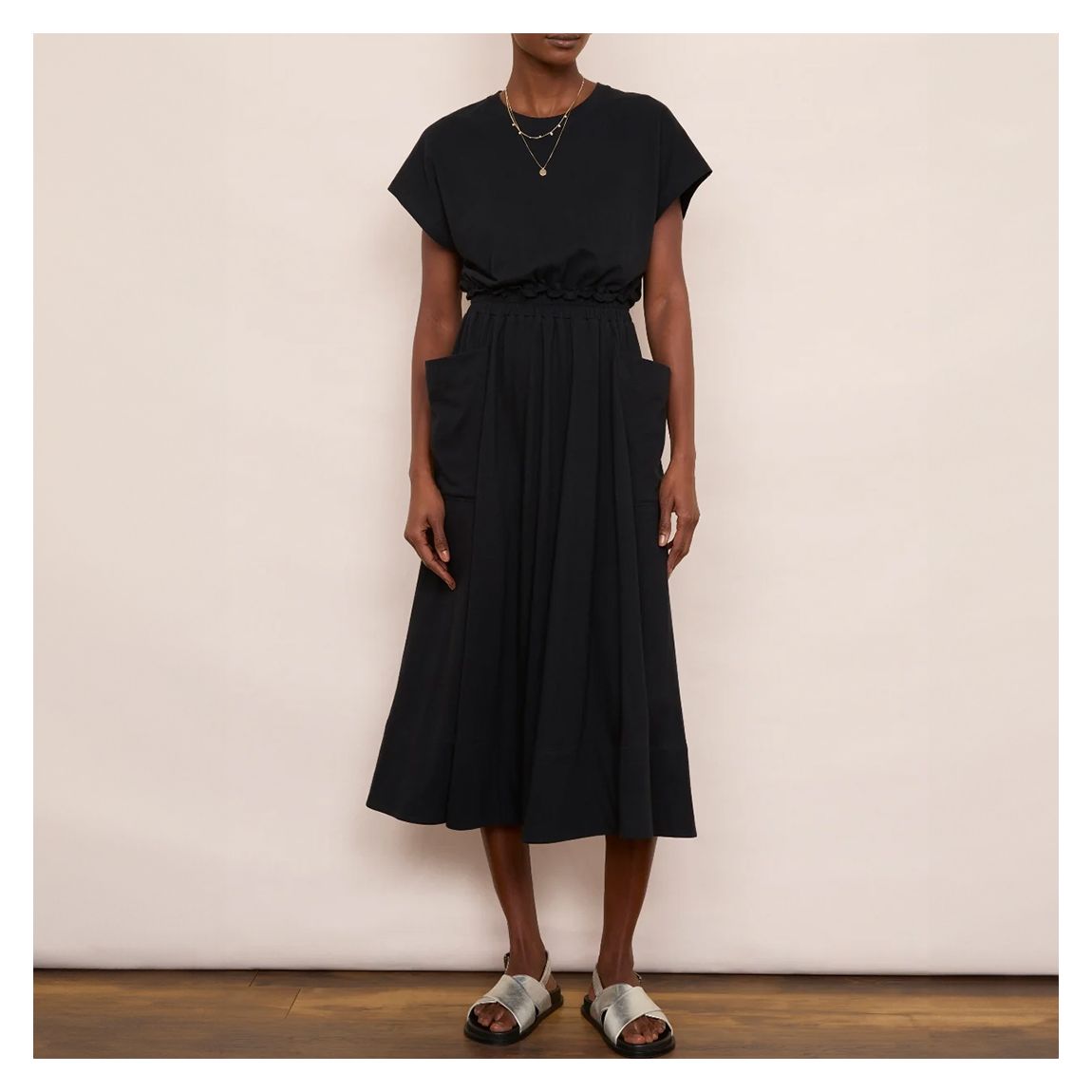 Black Carolina Cotton Jersey Dress main product photo