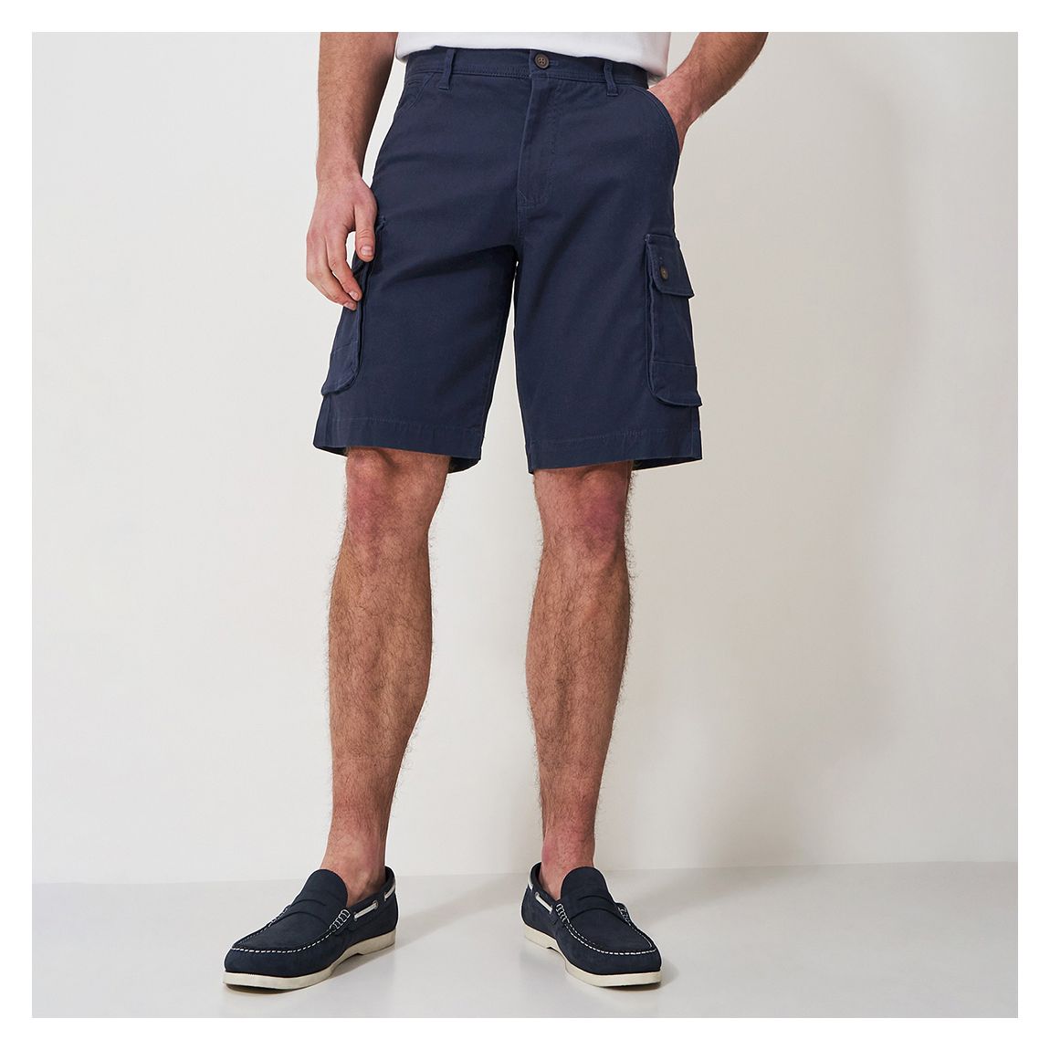 Navy Cargo Cotton Shorts main product photo