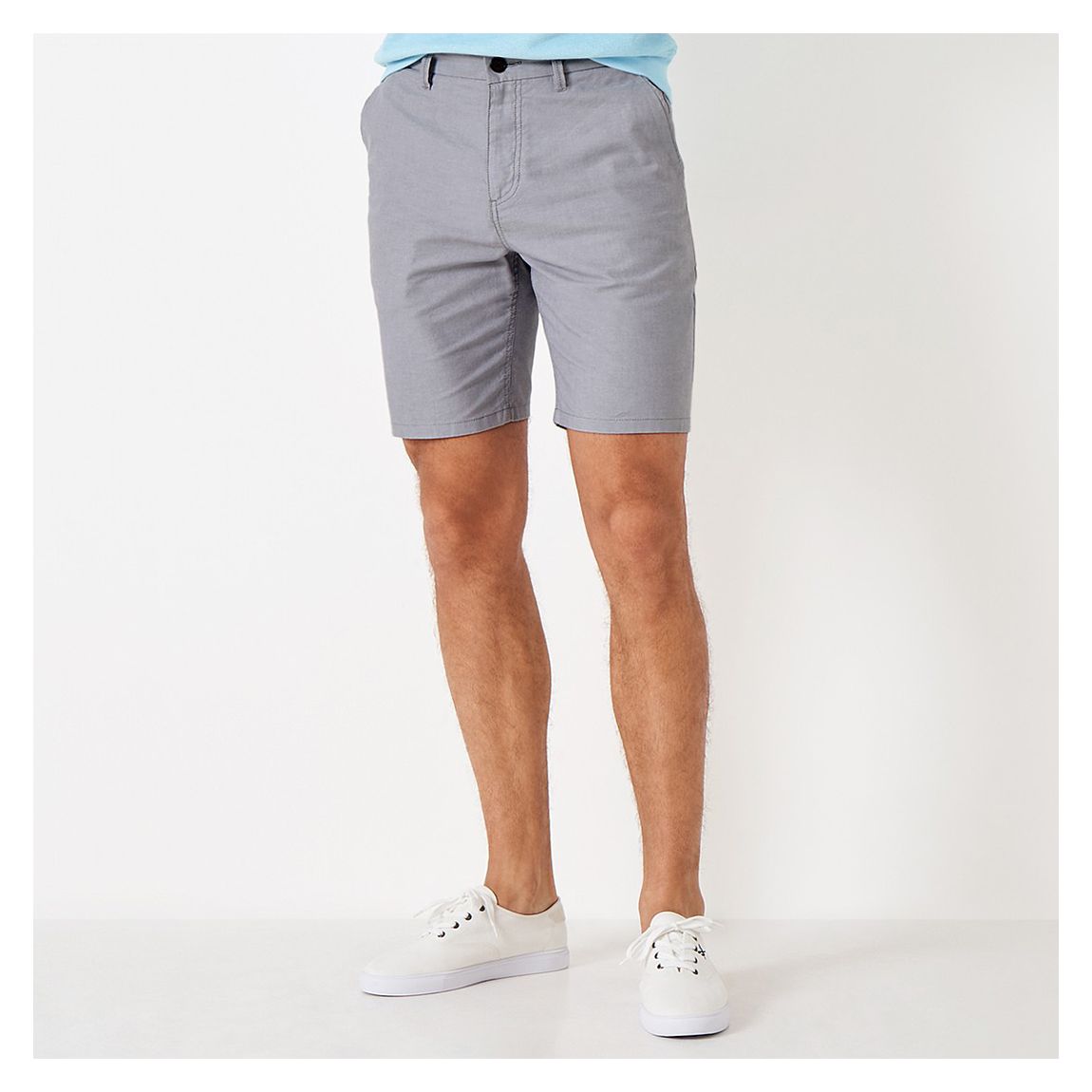 Grey Oxford Cotton Shorts main product photo