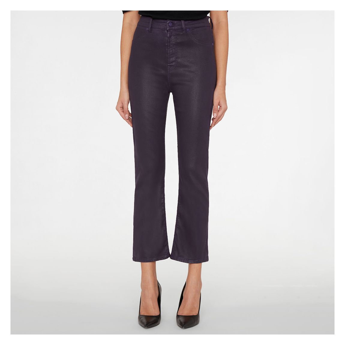 Purple Slim Kick Coated Stretch Jeans main product photo