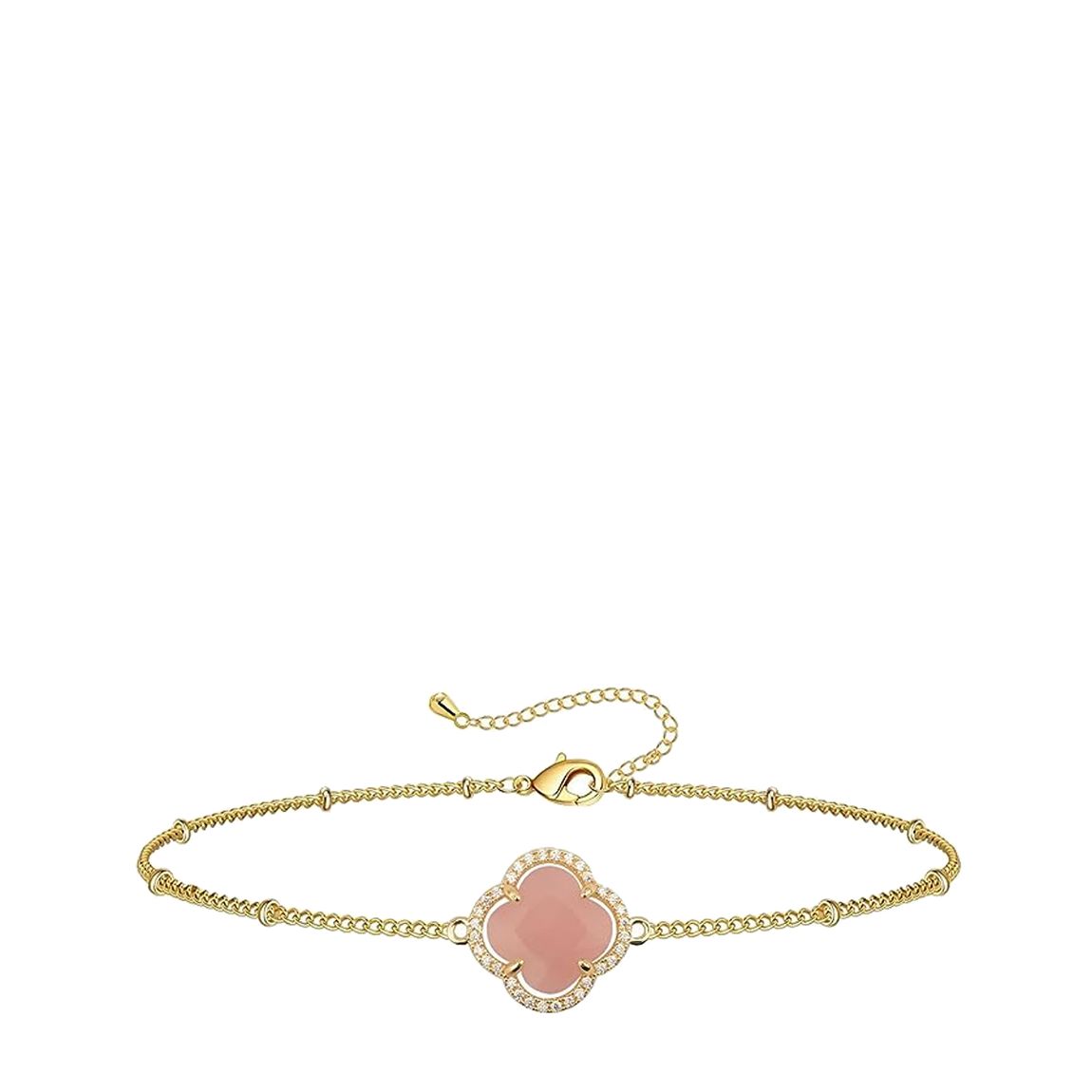 18K Gold Rose Quartz Embellished Bracelet main product photo
