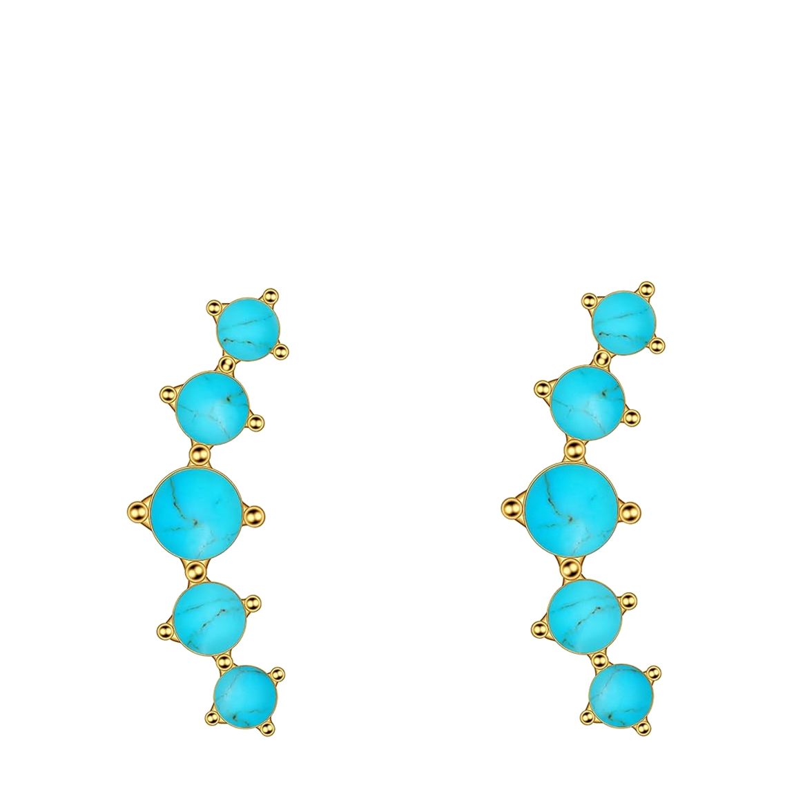 18K Gold Turquoise Climber Earrings main product photo