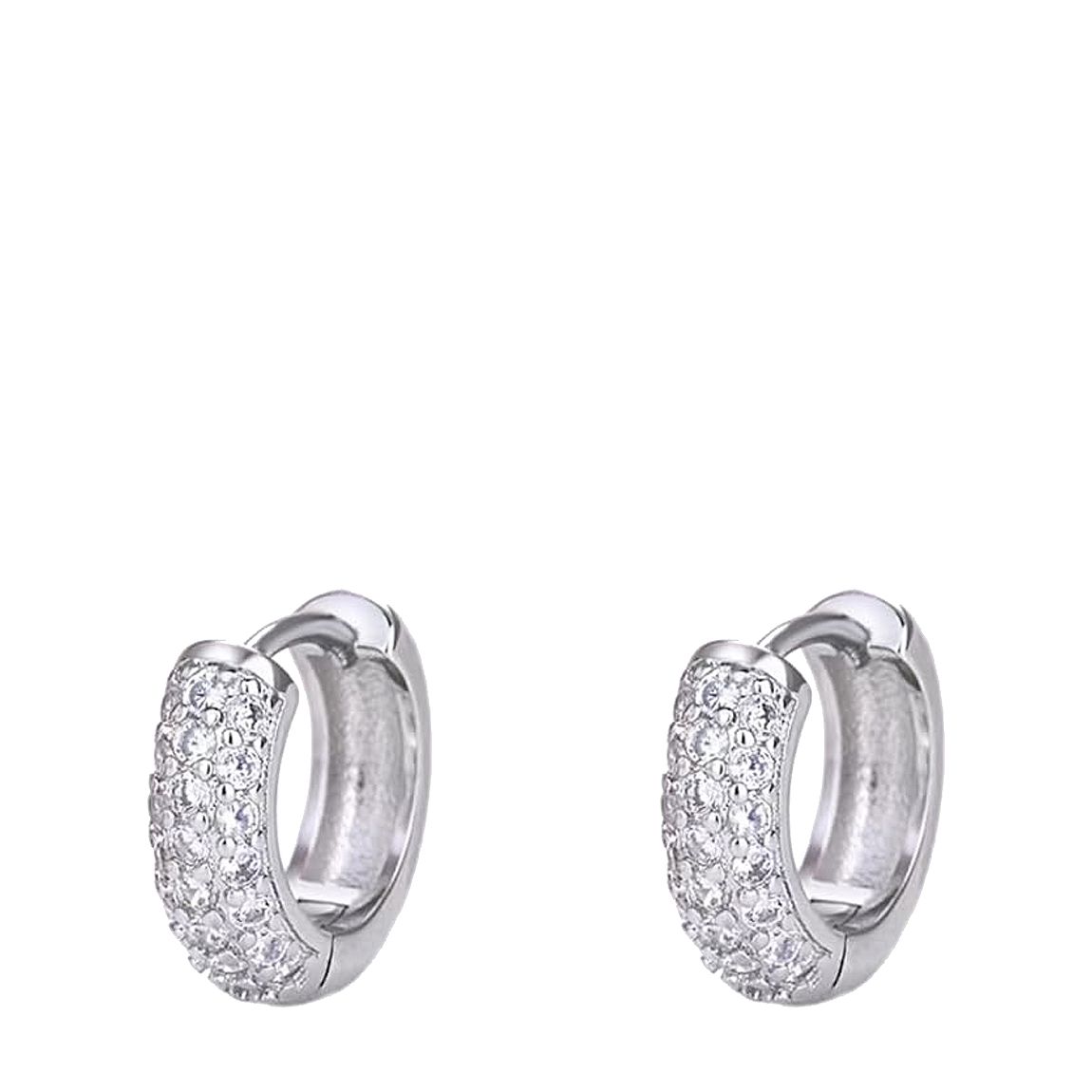Silver Pave Mini Hoop Earrings main product photo