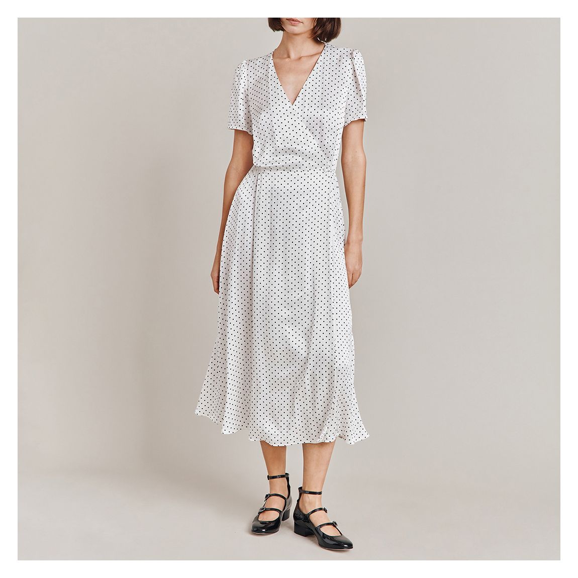 White Hana Polka Dot Dress main product photo