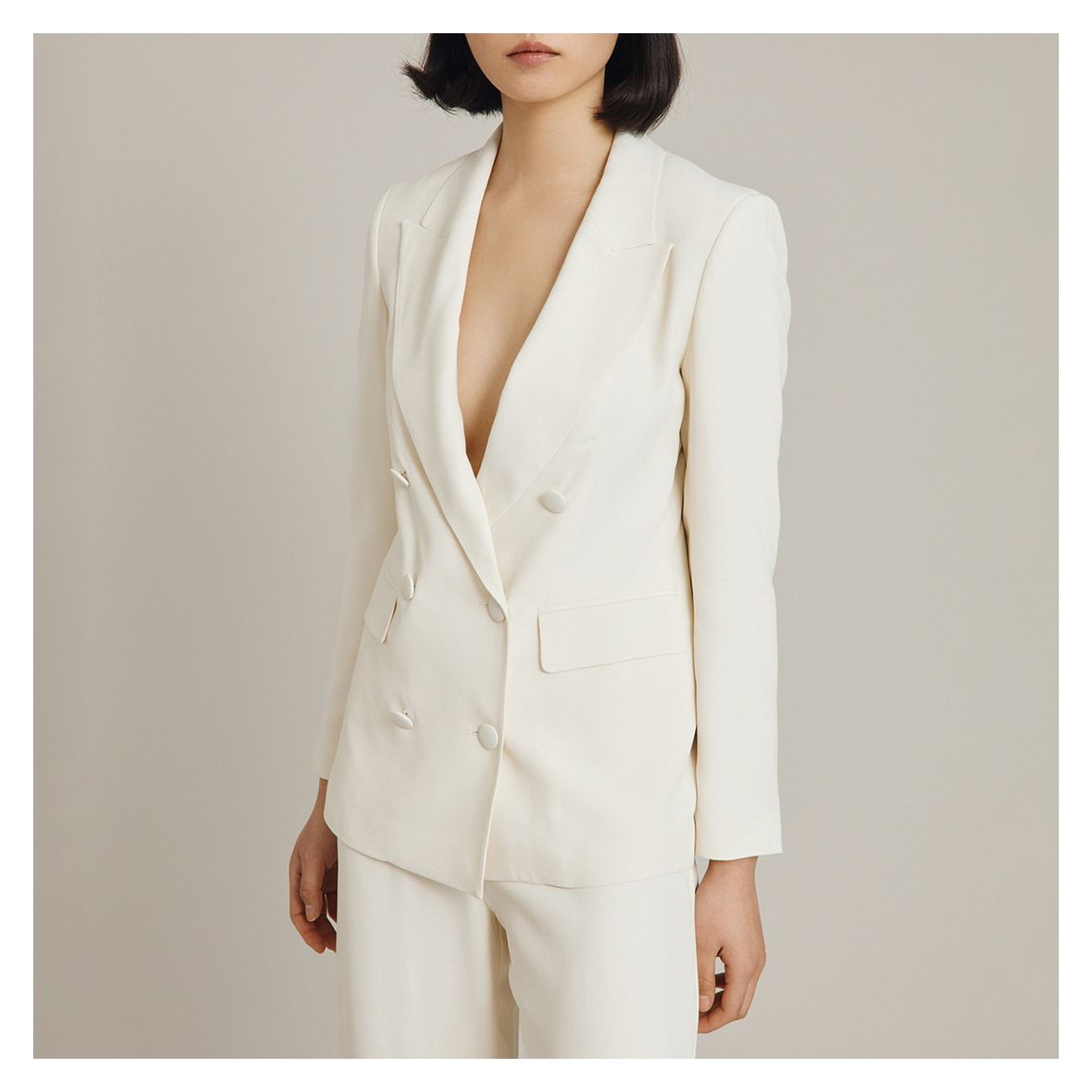 White Viola Double Breasted Blazer main product photo