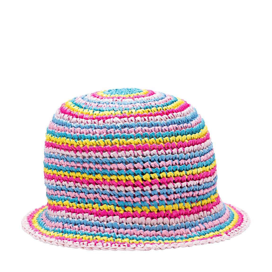 Multi Striped Straw Crotchet Hat main product photo