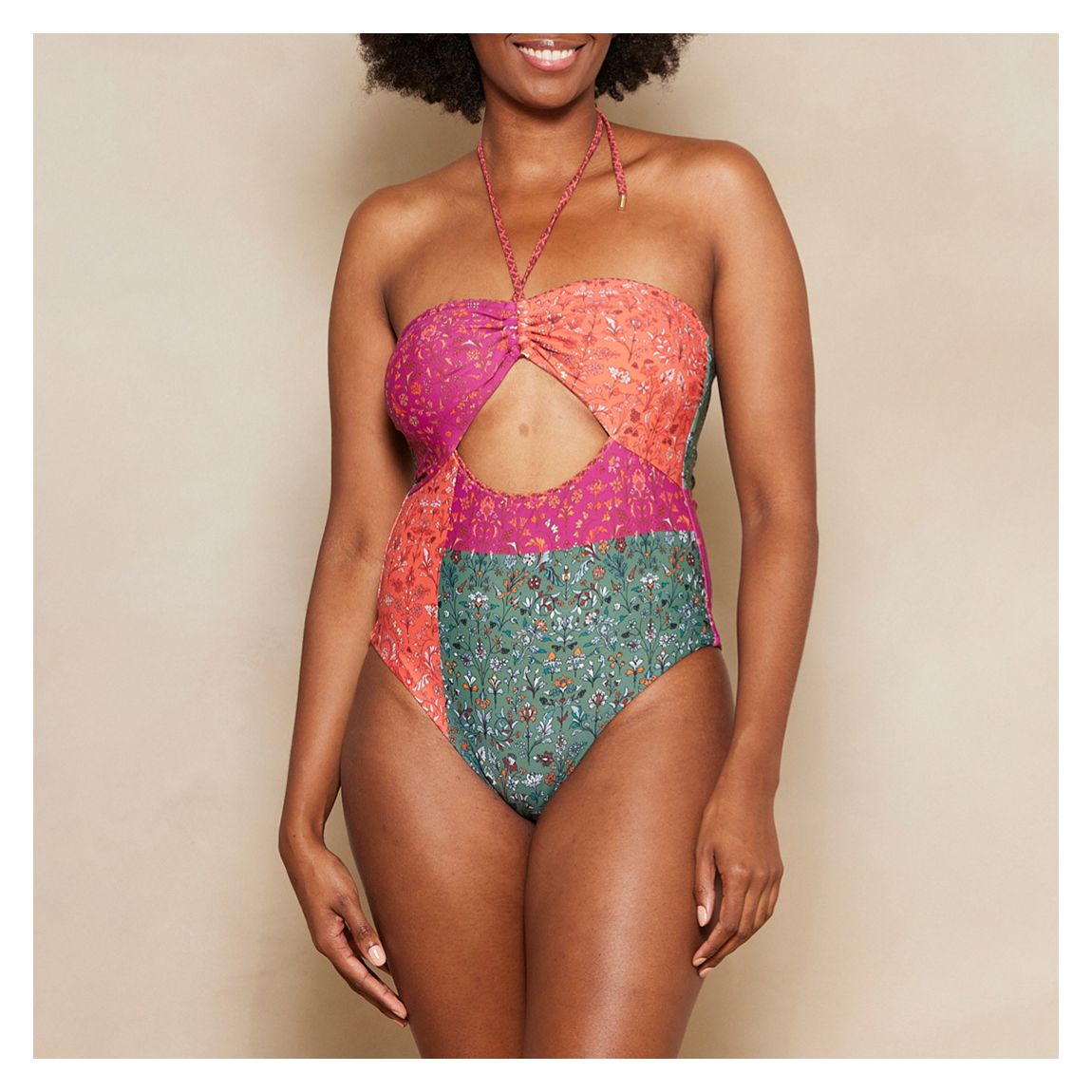 Multi Floral Patchwork Alexandria Mia One Piece main product photo