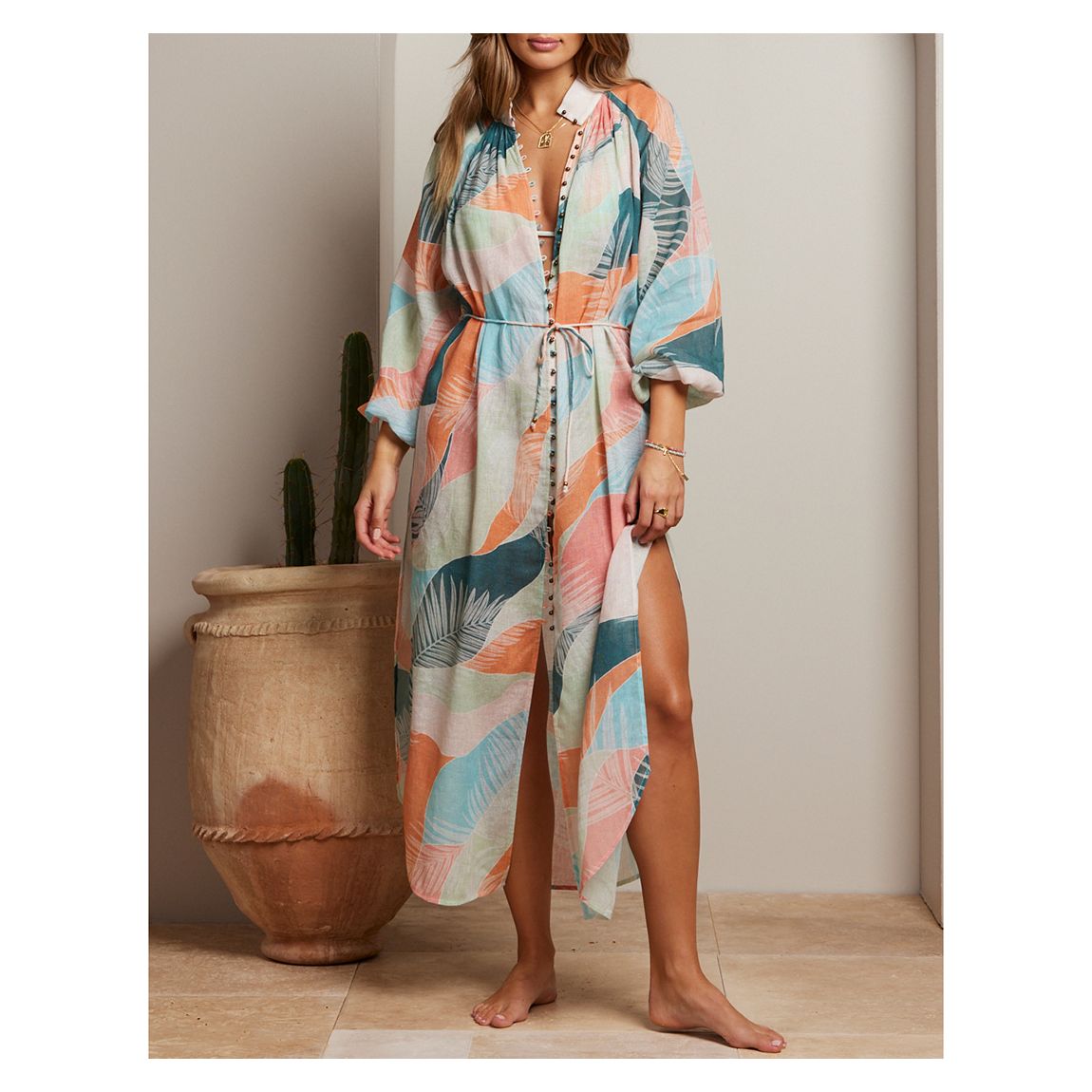 Multi Havana Lorena Maxi Shirt Dress main product photo