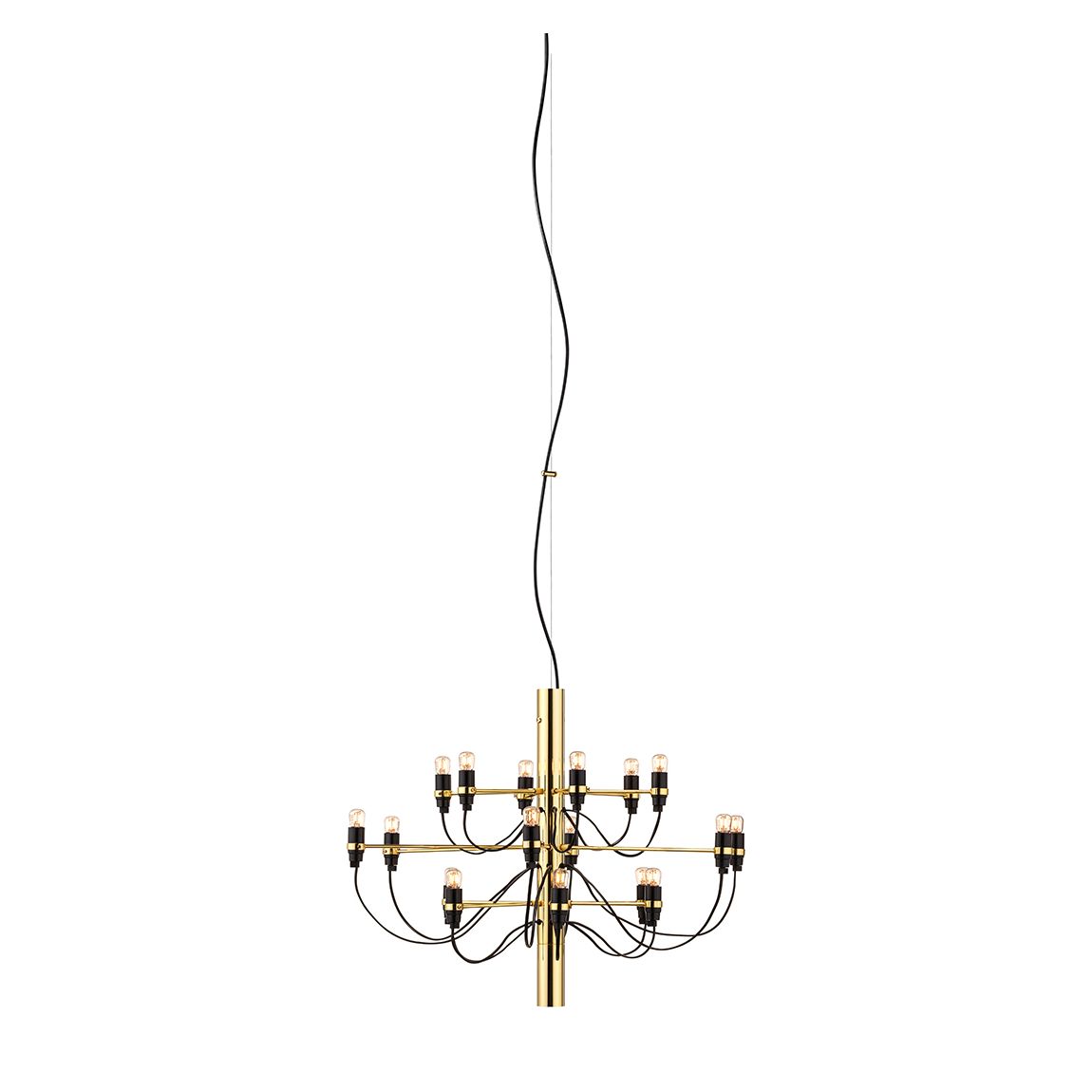 2097/18 Suspension Lamp, Clear Bulbs, Brass main product photo