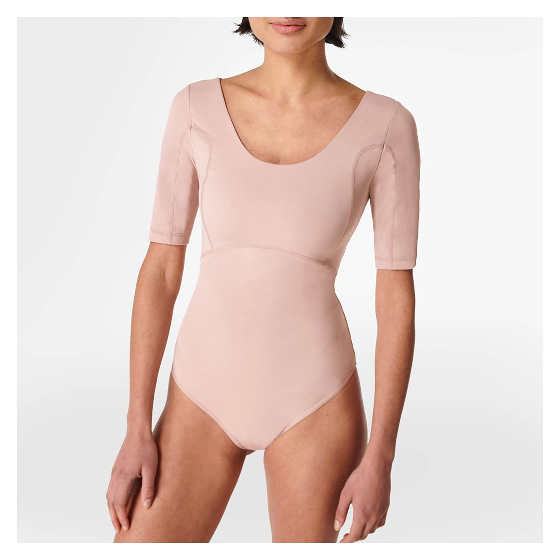 Ash Pink Super Soft Short Sleeve Dance Leotard main product photo