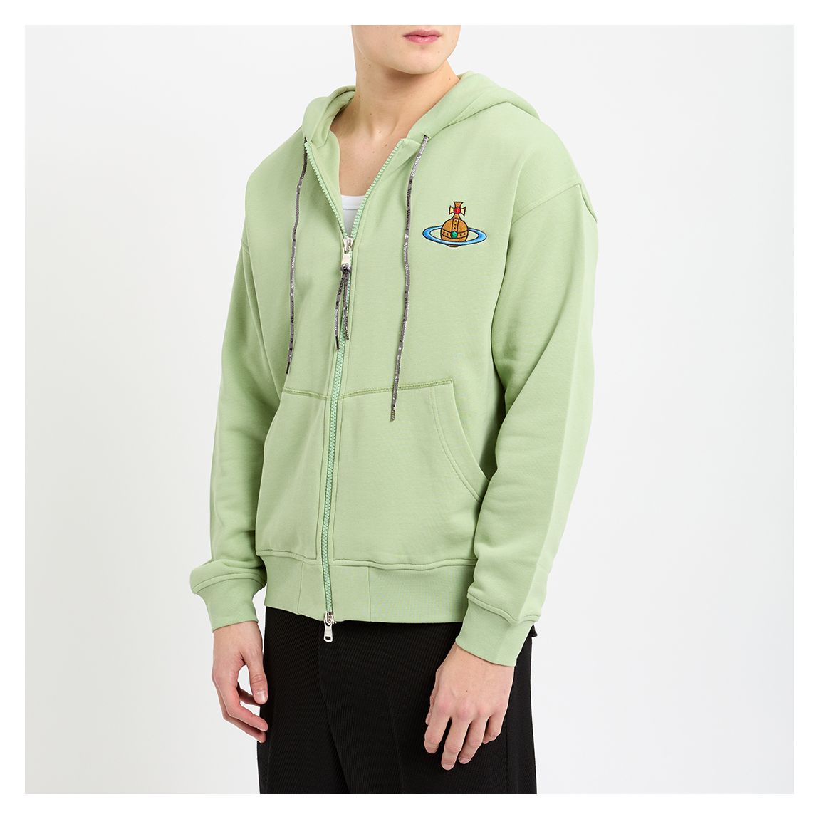 Green Rugged Cotton Zip Hoodie main product photo