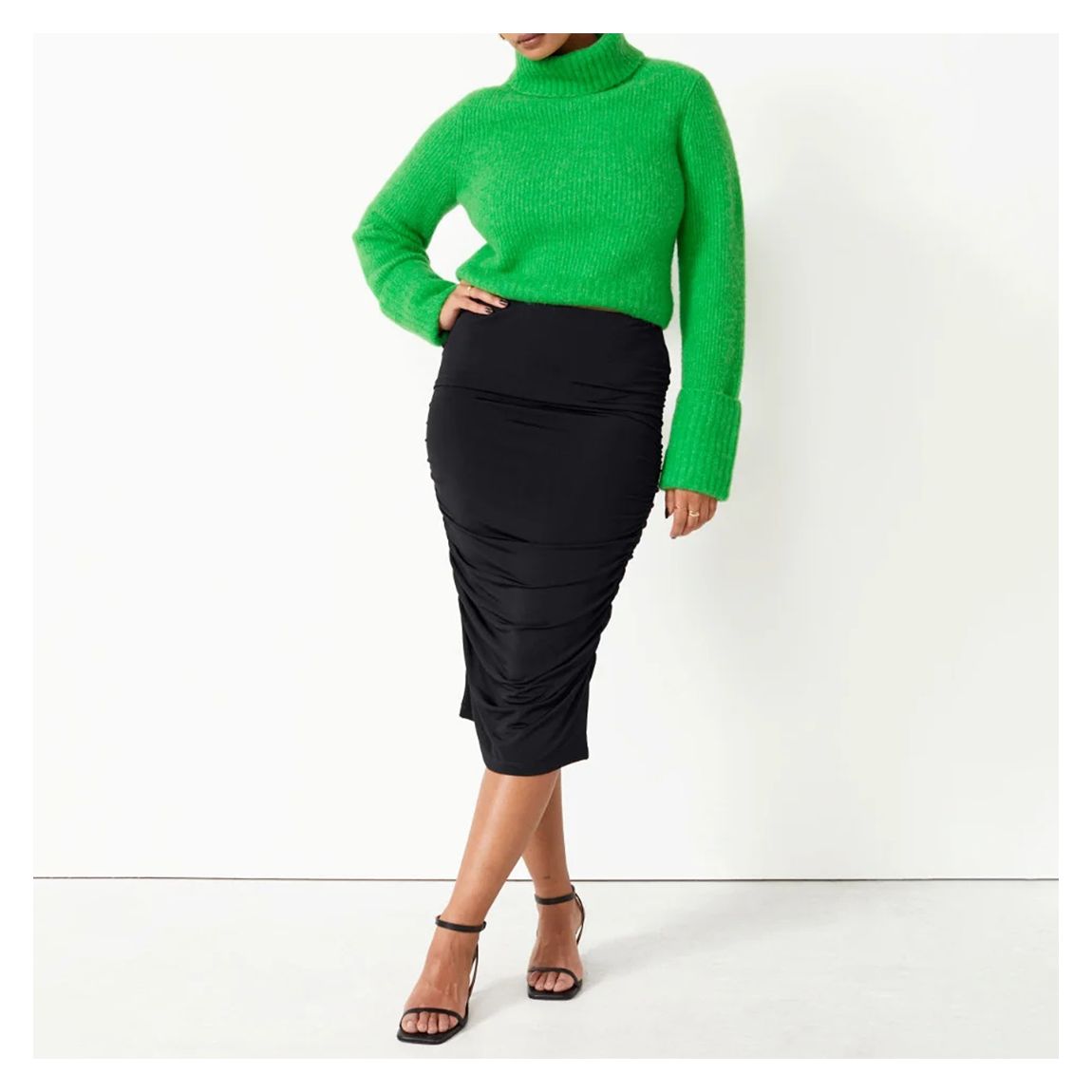 Black Jessica Pencil Midi Skirt main product photo