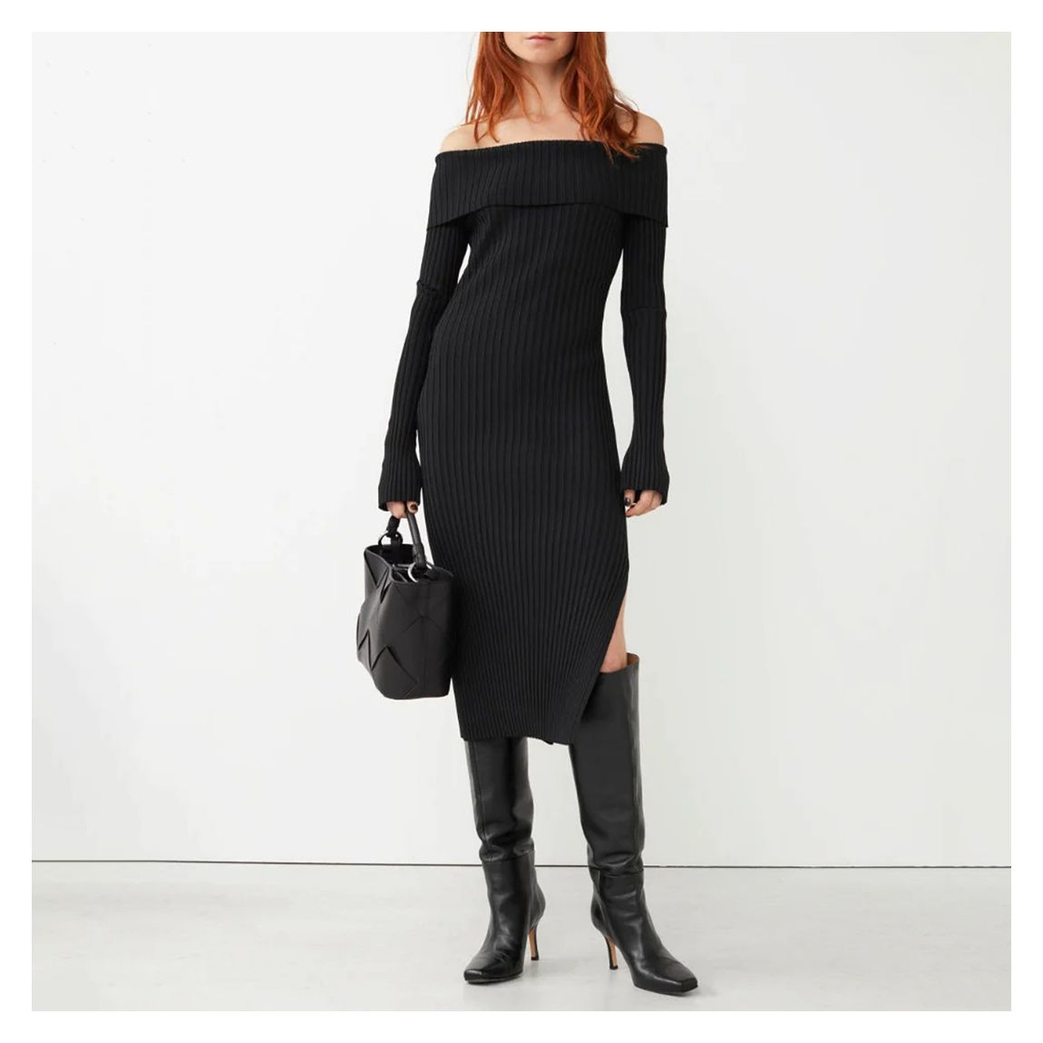 Black Sasha Midi Dress main product photo