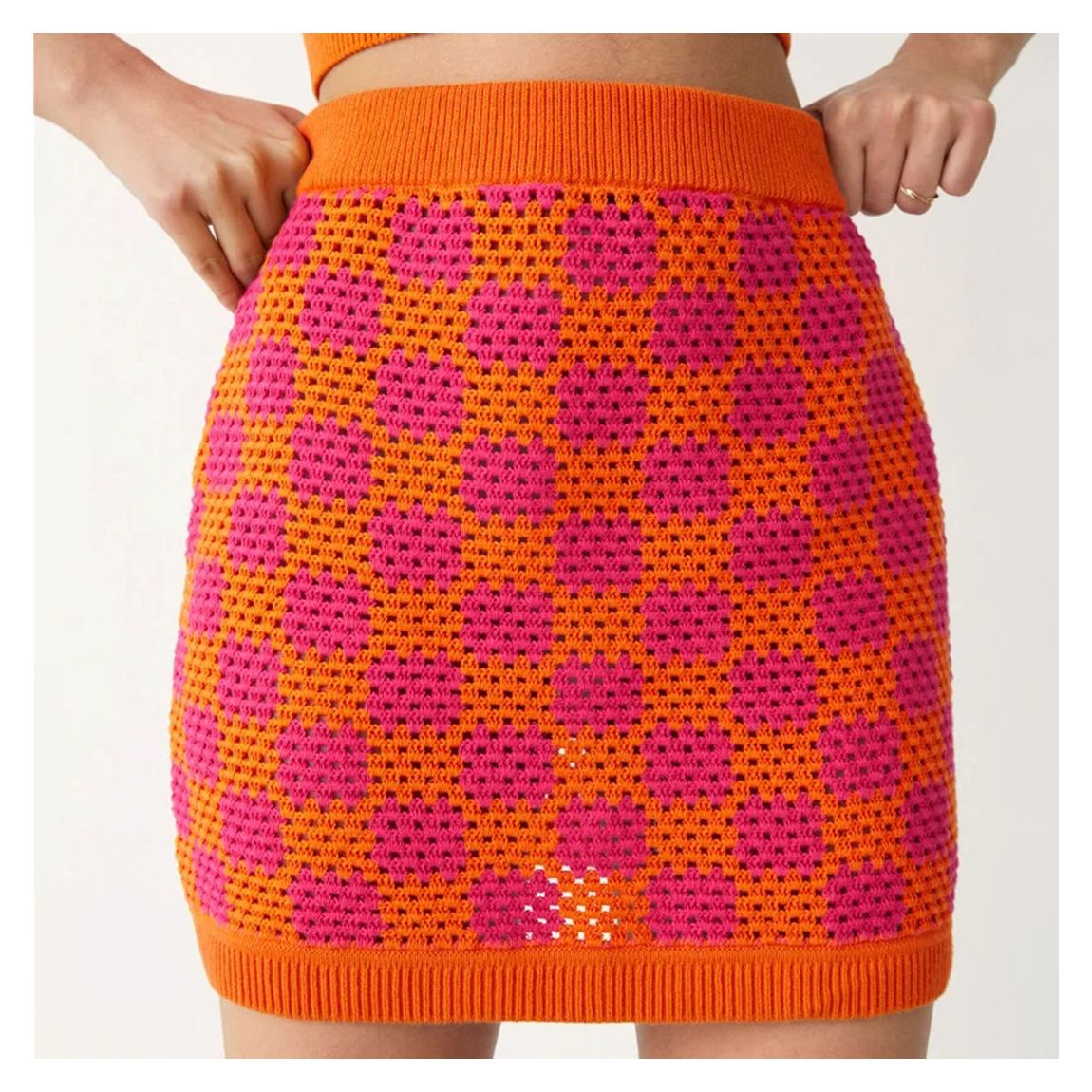 Pink Elayne Crochet Skirt main product photo