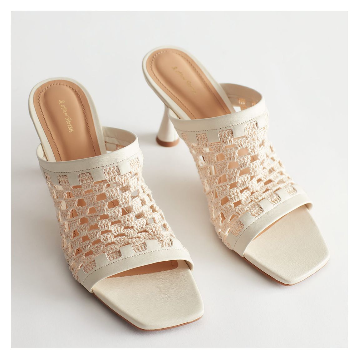 White Rakel Leather Mules main product photo
