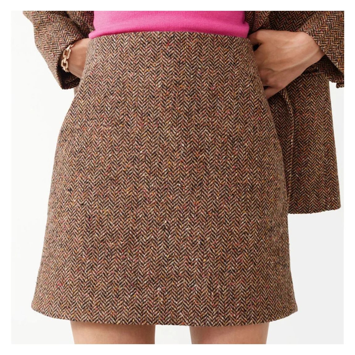 Brown Augusta Tweed Mini Skirt main product photo
