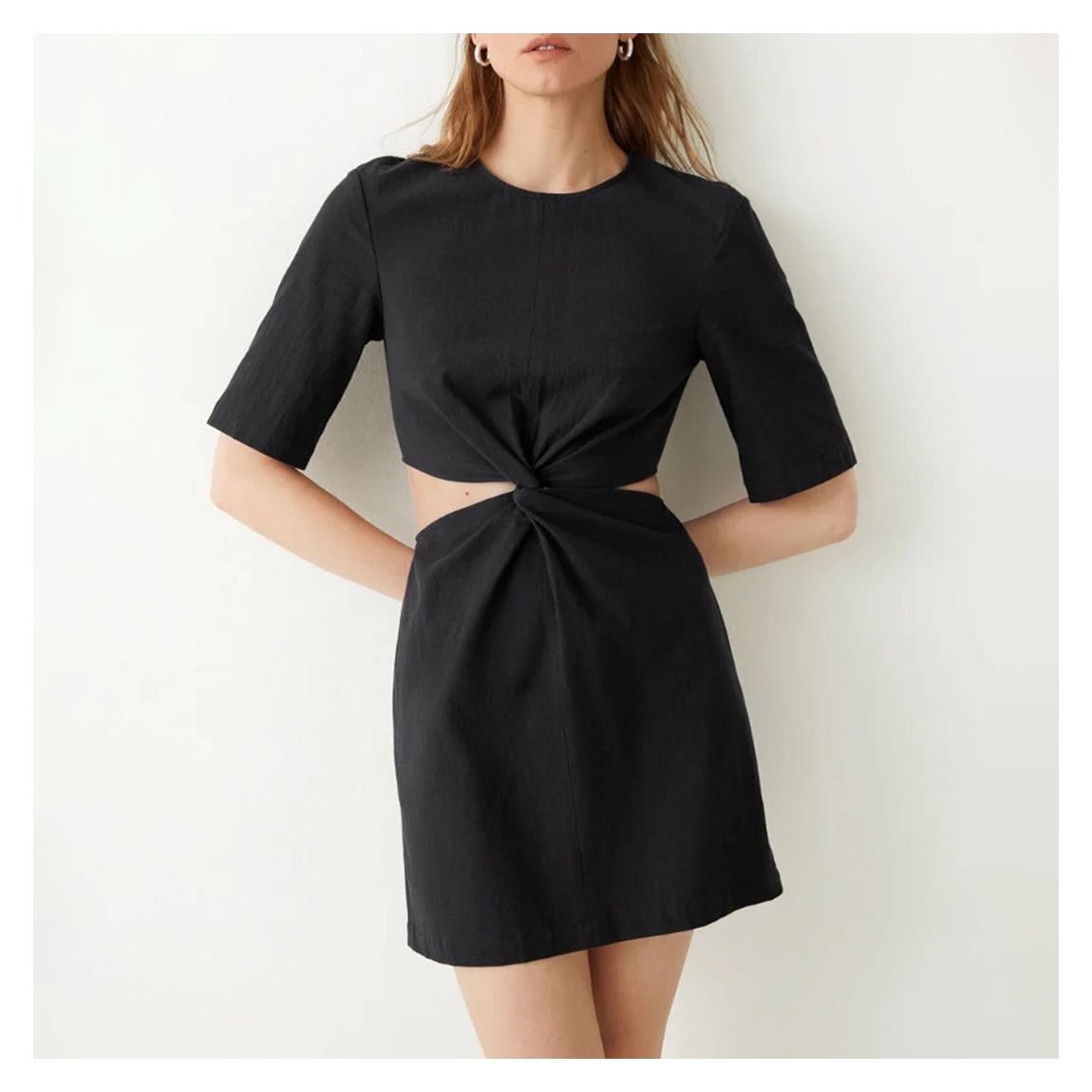 Black Fenix Twist Cotton Dress main product photo