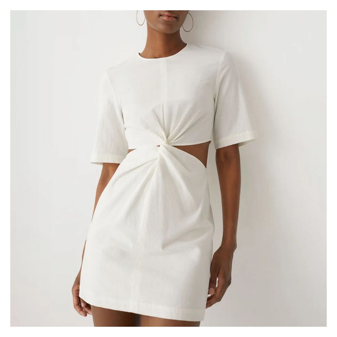 White Fenix knot Cotton Dress main product photo