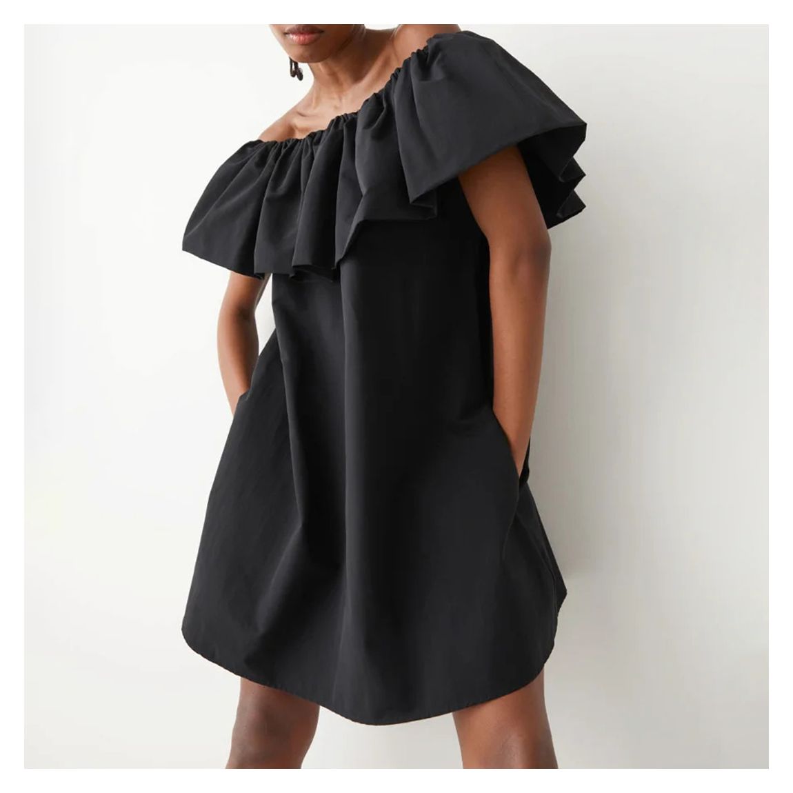 Black Mani Cotton Blend Mini Dress main product photo