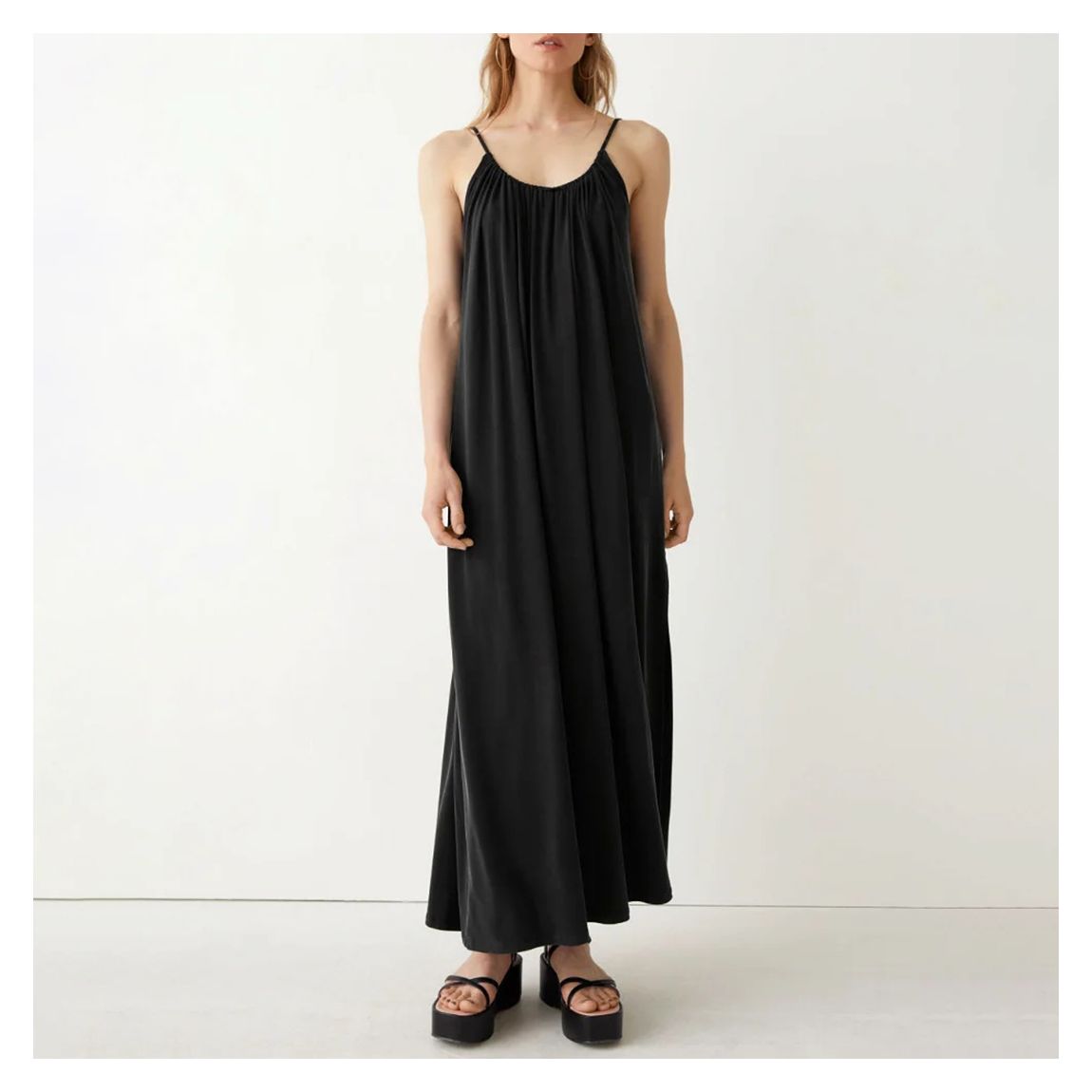 Black Ethel Cupro Maxi Dress main product photo