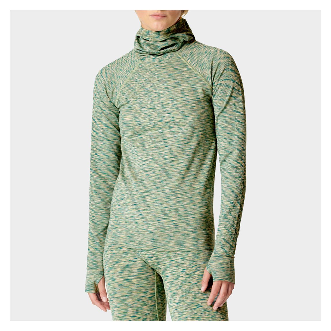 Green Spacedye Hooded Base Layer Top main product photo