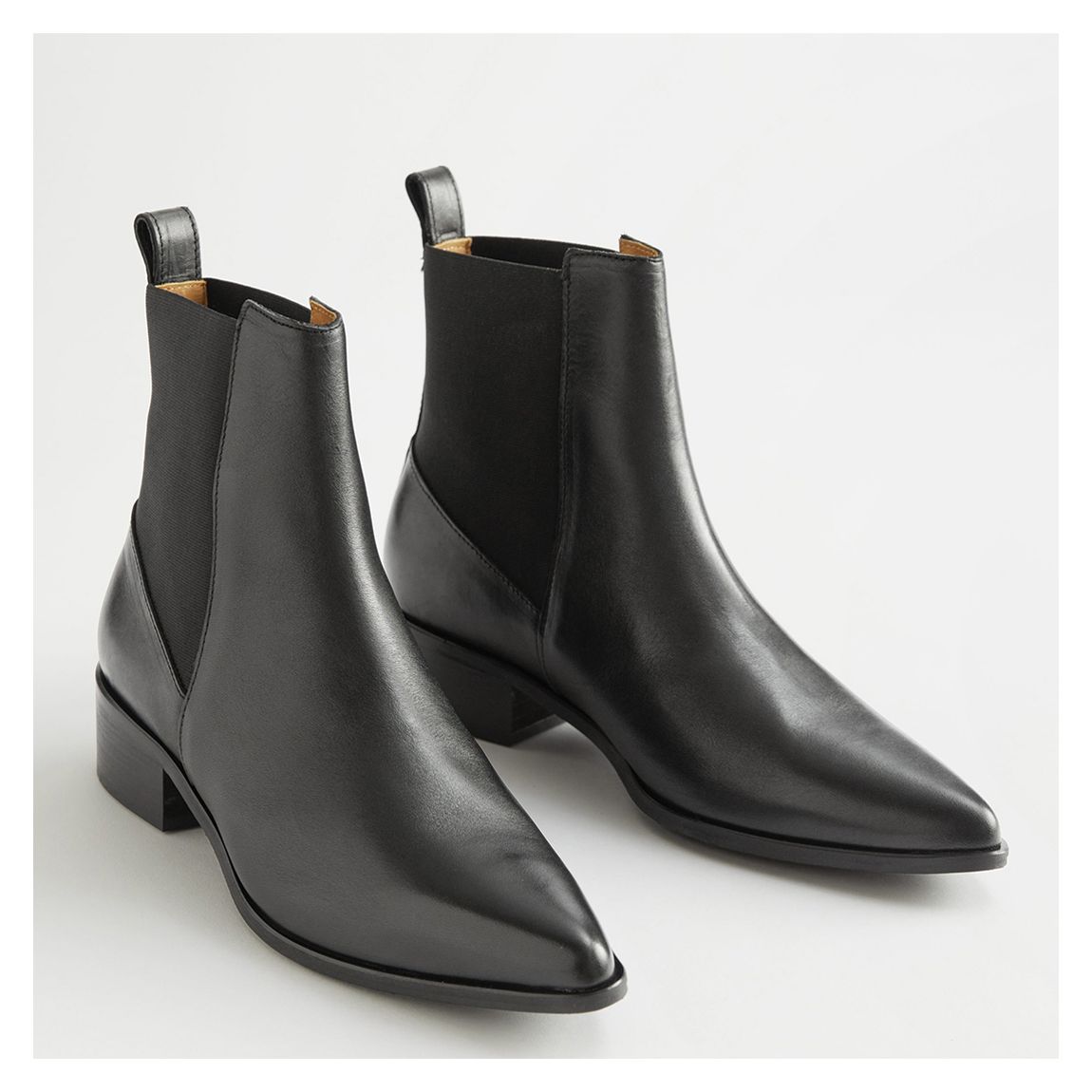 Black Malin Leather Boots main product photo