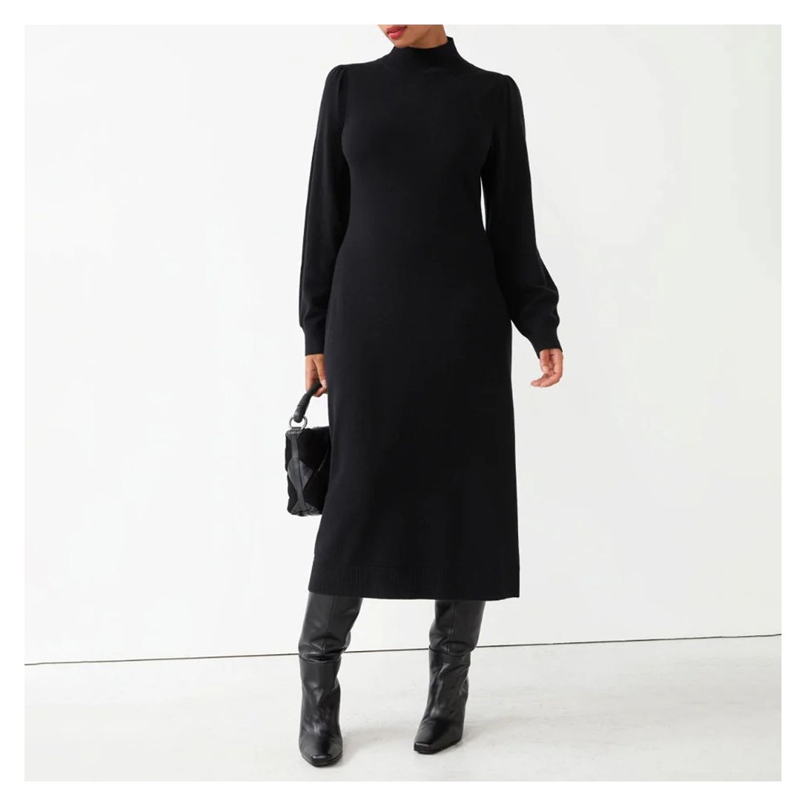 Black Irina Wool Dress main product photo